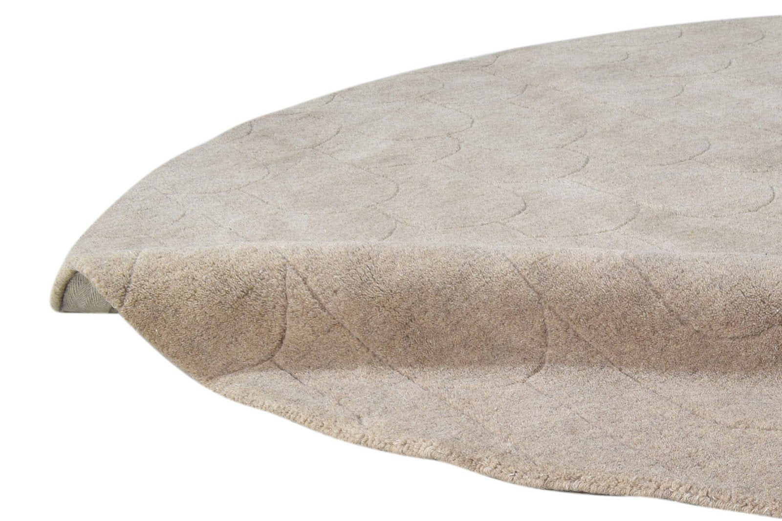 Brown Wool Rug 6X6 Modern Hand Tufted Scandinavian Geometric Room Size Carpet 7865145393301