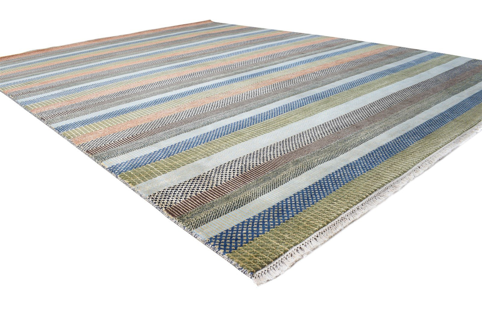 Hattie Brown Wool Rug 8' X 10' Modern Hand Knotted Agra Grass Trellis 7865149653141