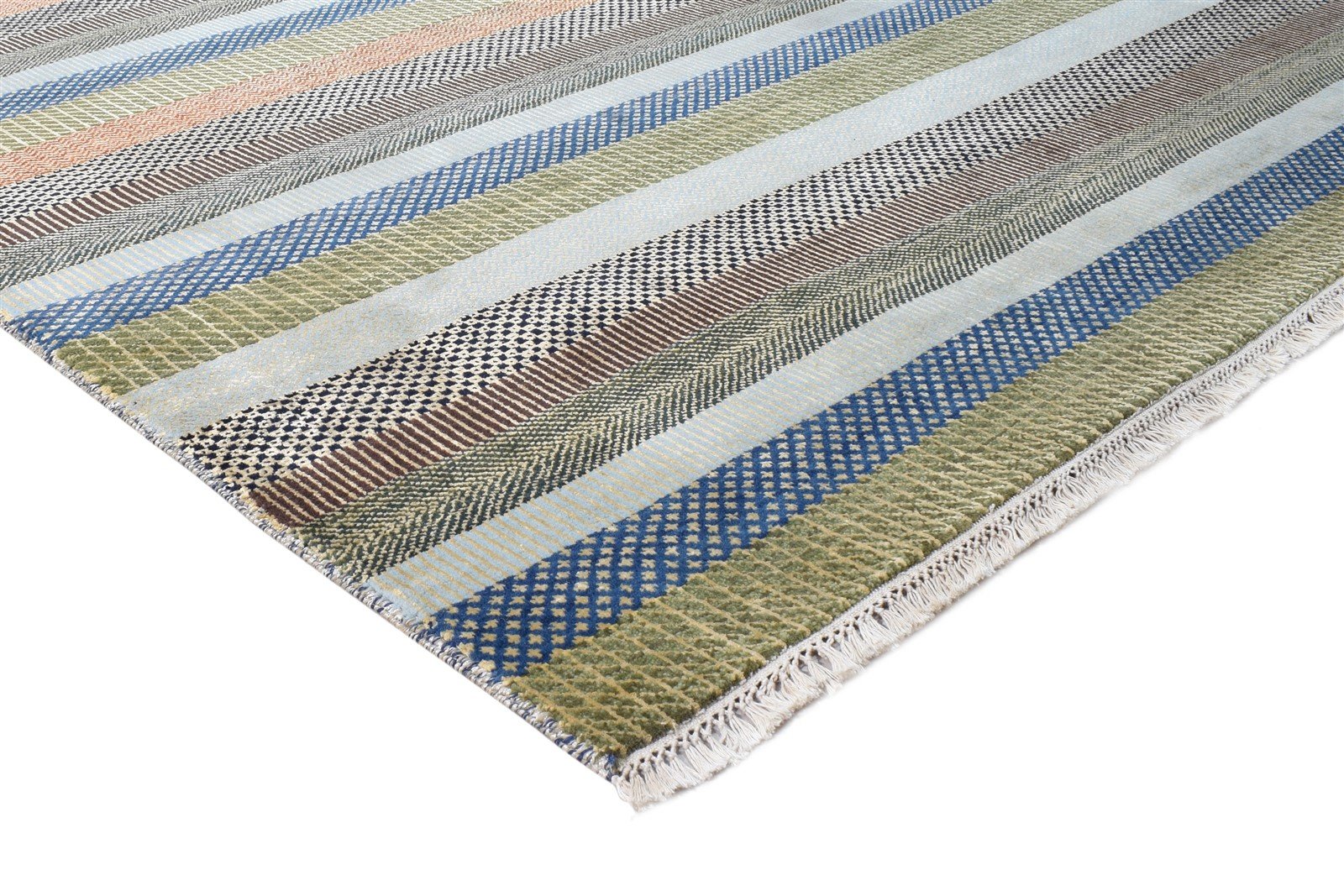 Hattie Brown Wool Rug 8' X 10' Modern Hand Knotted Agra Grass Trellis 7865149653141