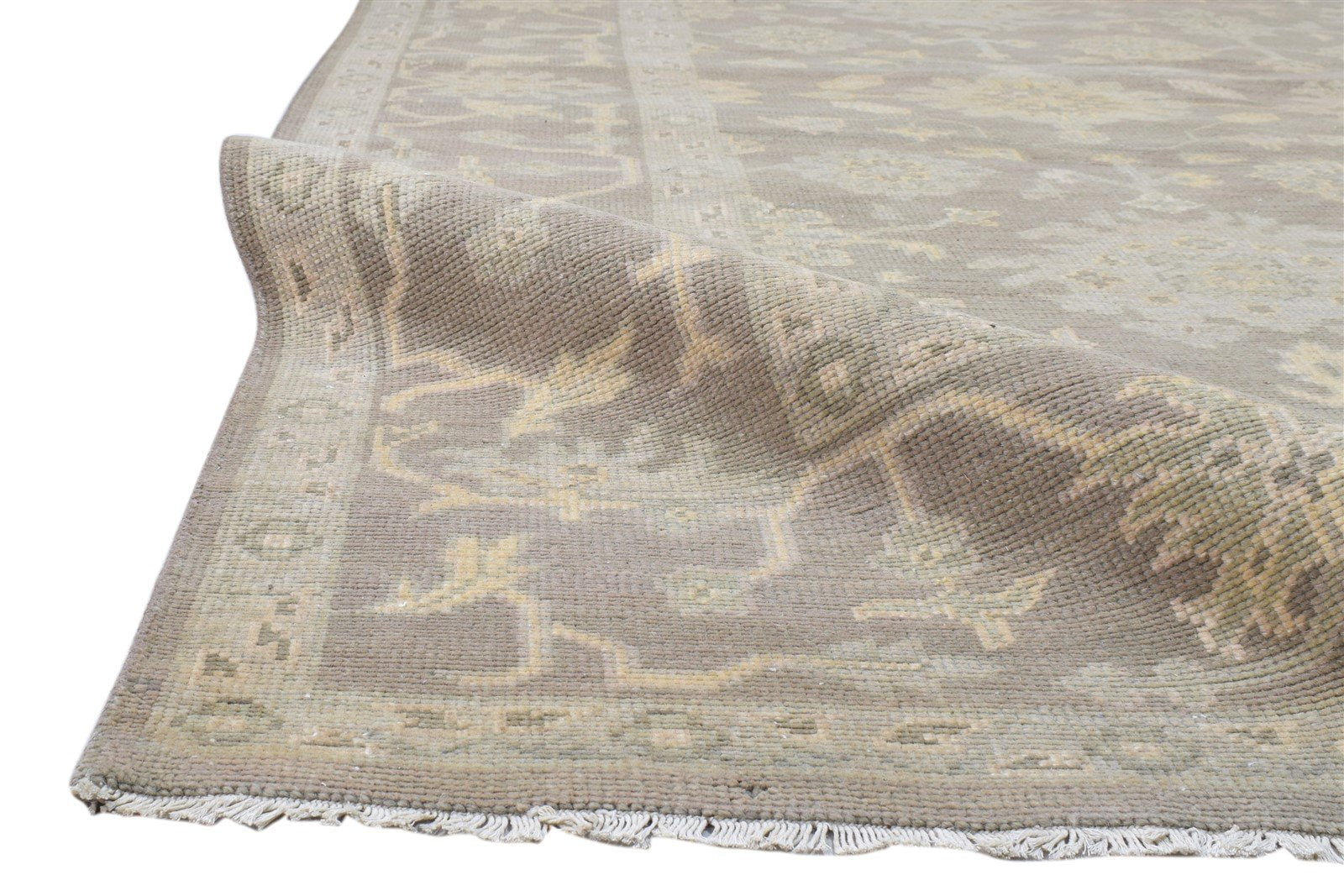 Brown Wool Rug 8' X 10' Persian Hand Knotted Oushak Oriental Large Carpet 7860688191637