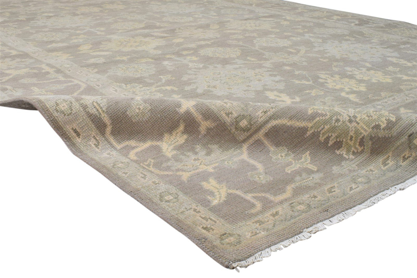 Brown Wool Rug 8' X 10' Persian Hand Knotted Oushak Oriental Large Carpet 7860688191637