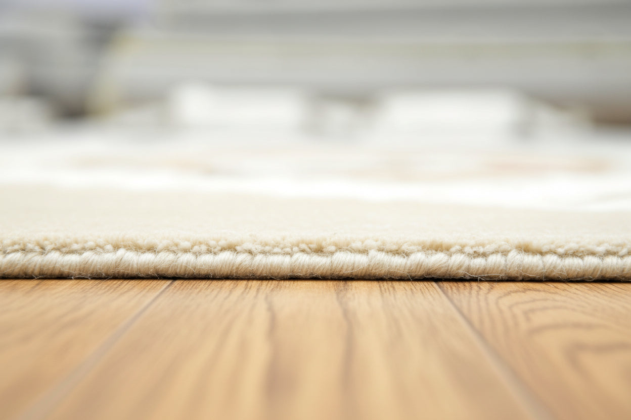 Capitola Handmade Beige Nursery Soft Rug | Modern Abstract Linear Grids Checks Area Rug 9121444888725