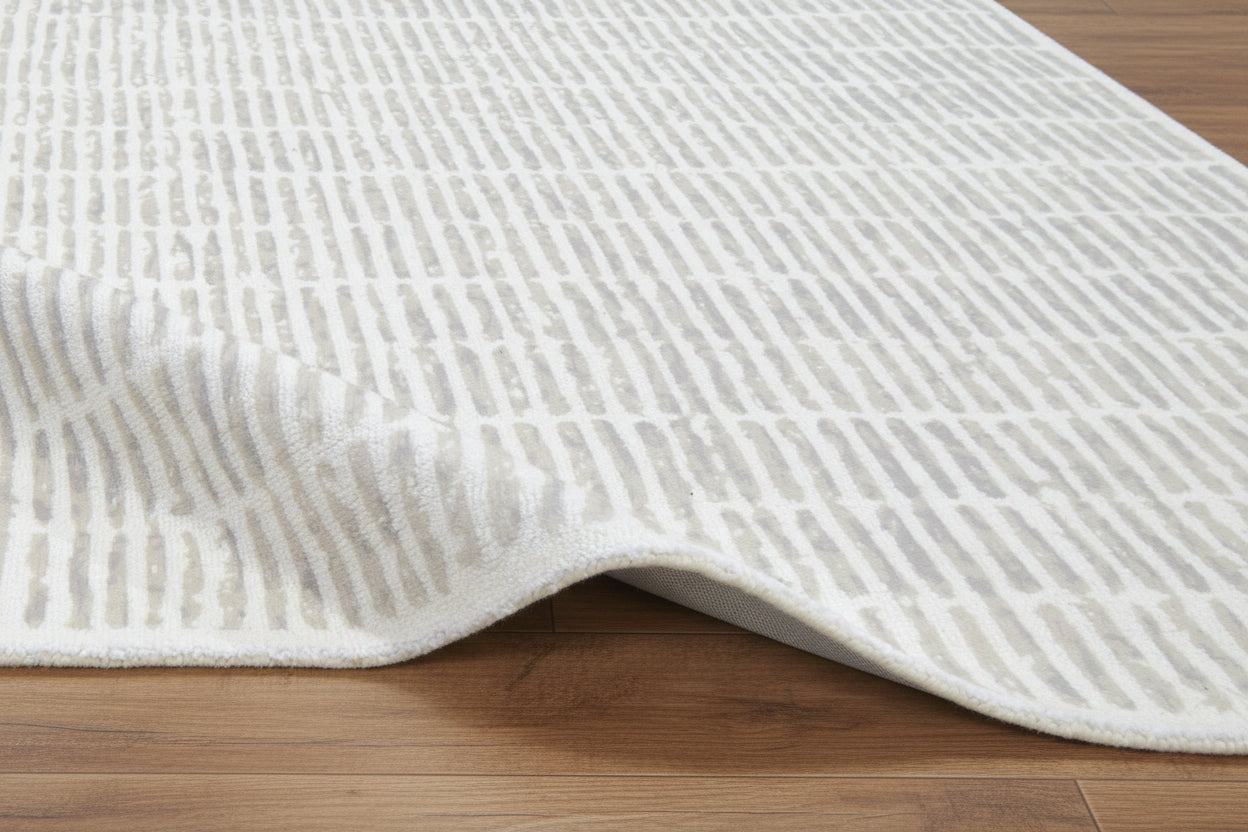 Capitola Handmade Grey Soft Rug | Modern Abstract Linear Grids Checks Area Rug 9121454981269