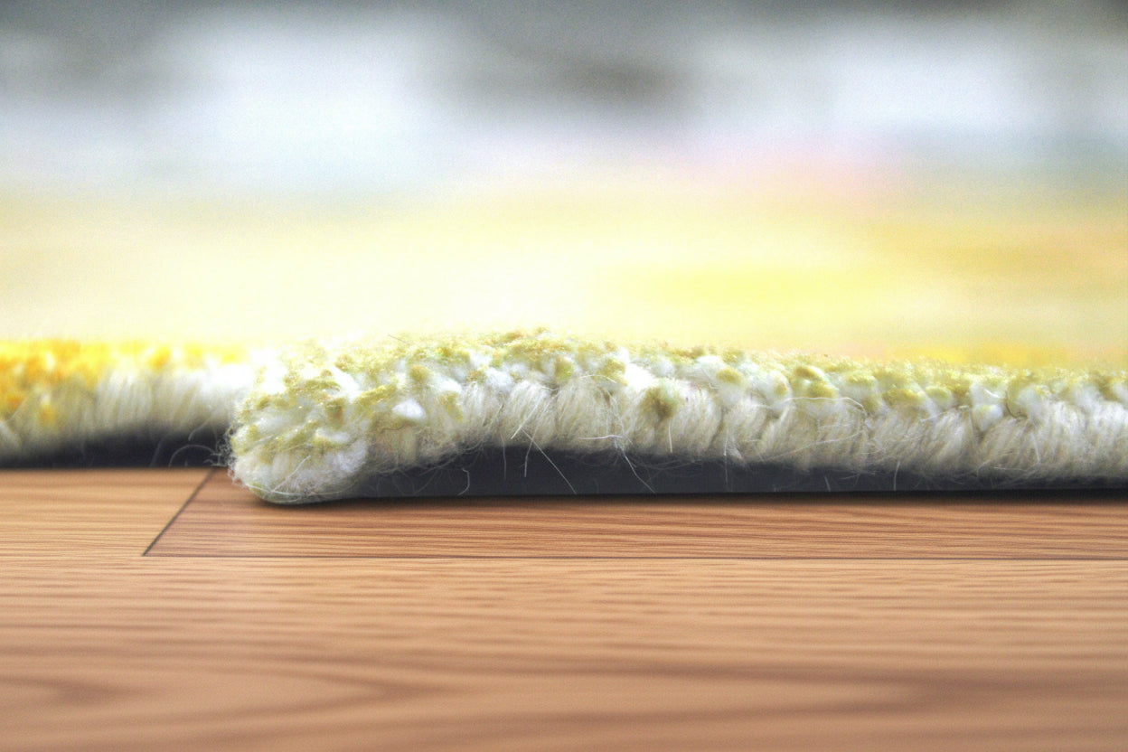 Cassia Sage Green & Multicolor Scalloped Floral Area Kids Playroom Rug 9015087005845