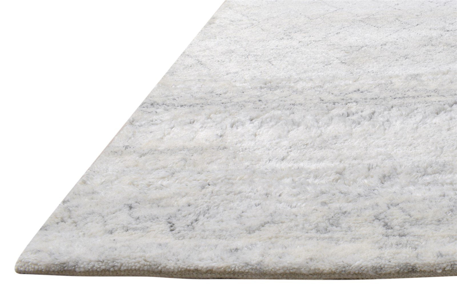 Catlaina Hand Woven Silver Wool / Silk Rug 9' X 12' Modern Moroccan Trellis   7864940658837