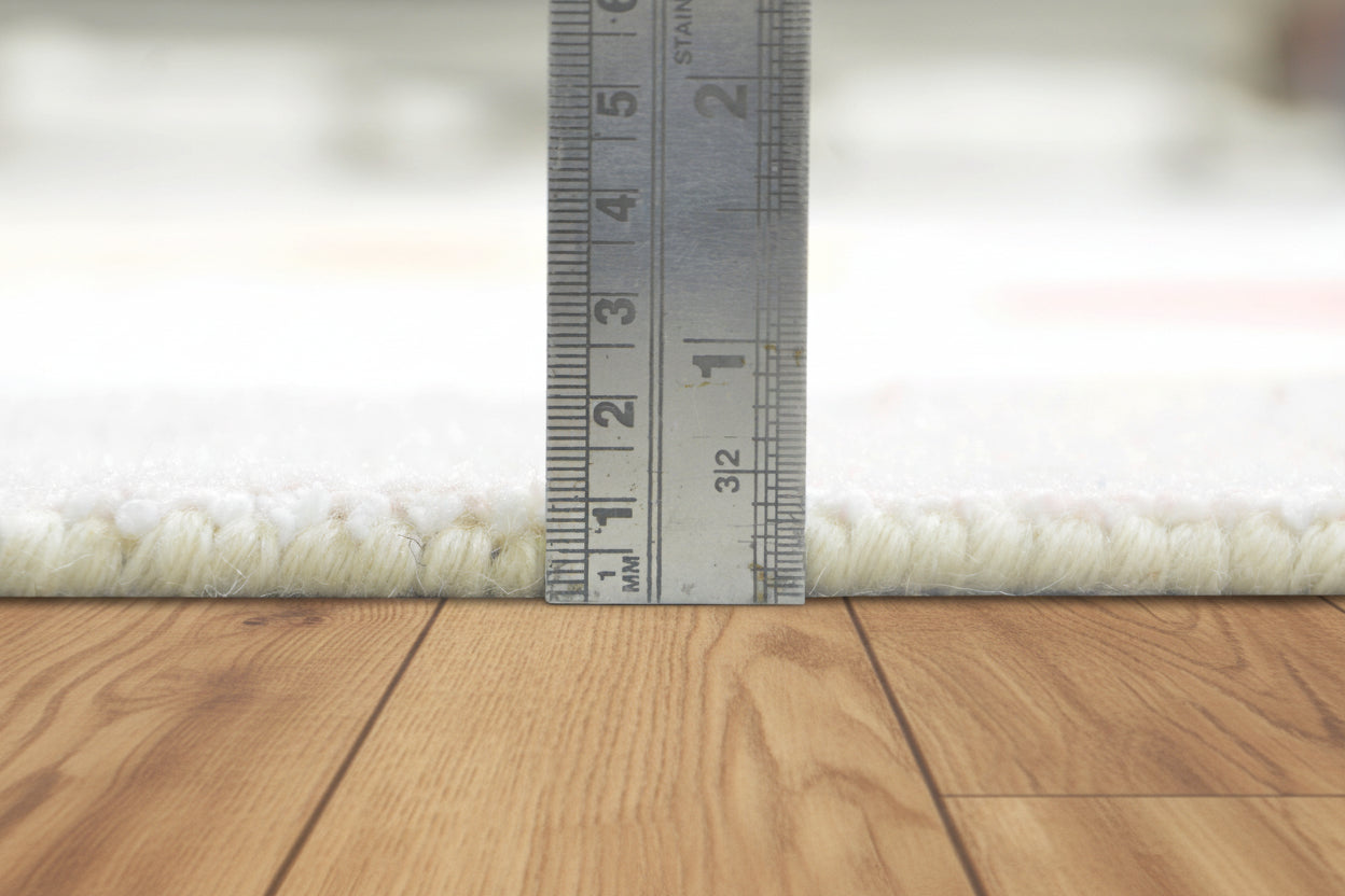 Celestial Rainbow Blush Pink Handmade Kids Rug | Cloud, Sunshine, Stars Nursery Rug 9080716689557