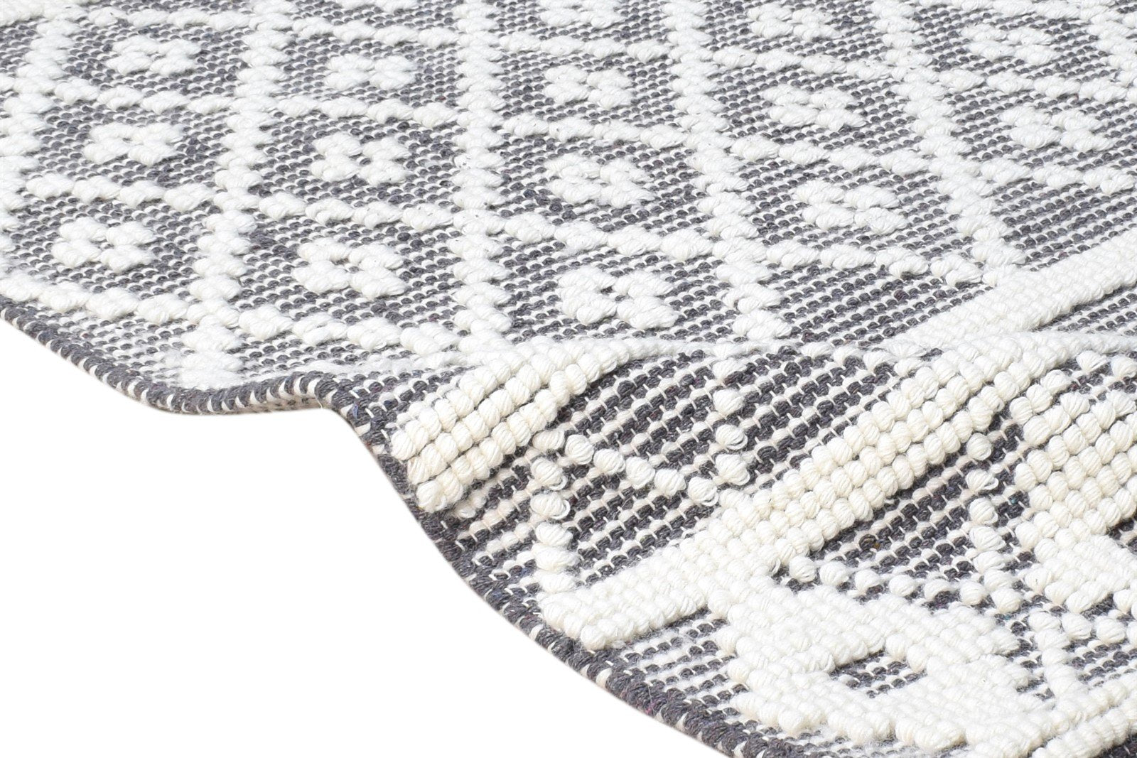 Charcoal New Zealand Wool Rug 3X5 Modern Hand Woven Scandinavian Nordic Small 7865180356757
