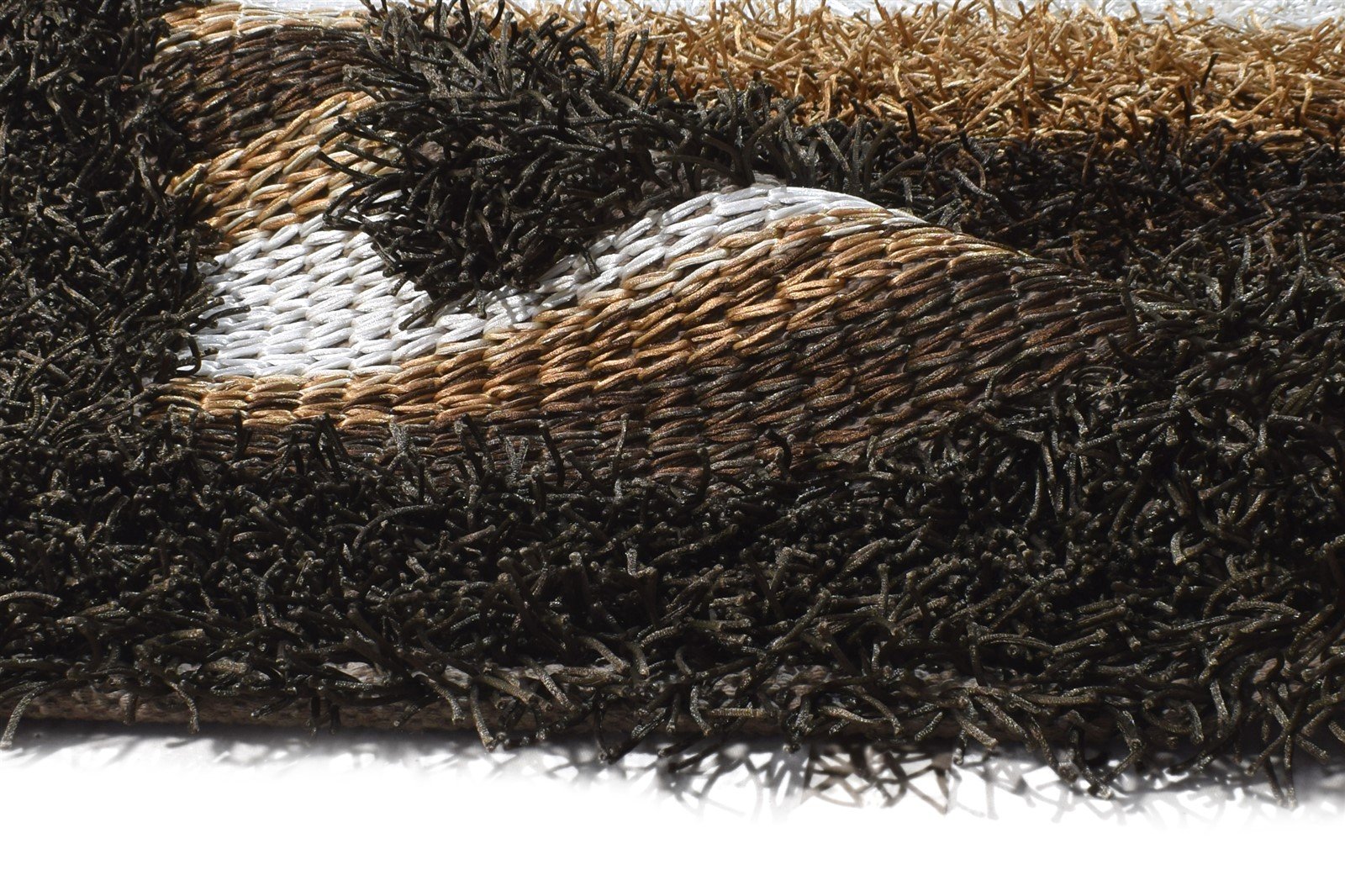 Charcoal Polyester Rug 4X6 Modern Hand Woven Scandinavian Abstract Room Size 7865109053589