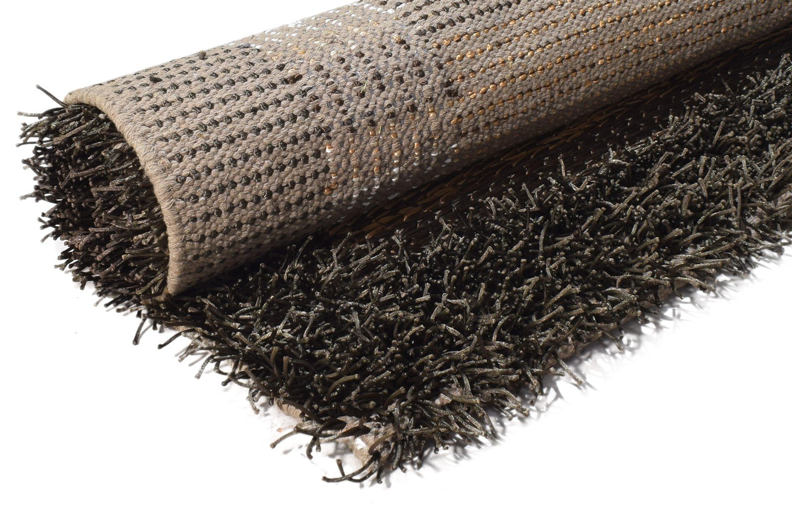Charcoal Polyester Rug 4X6 Modern Hand Woven Scandinavian Abstract Room Size 7865109053589