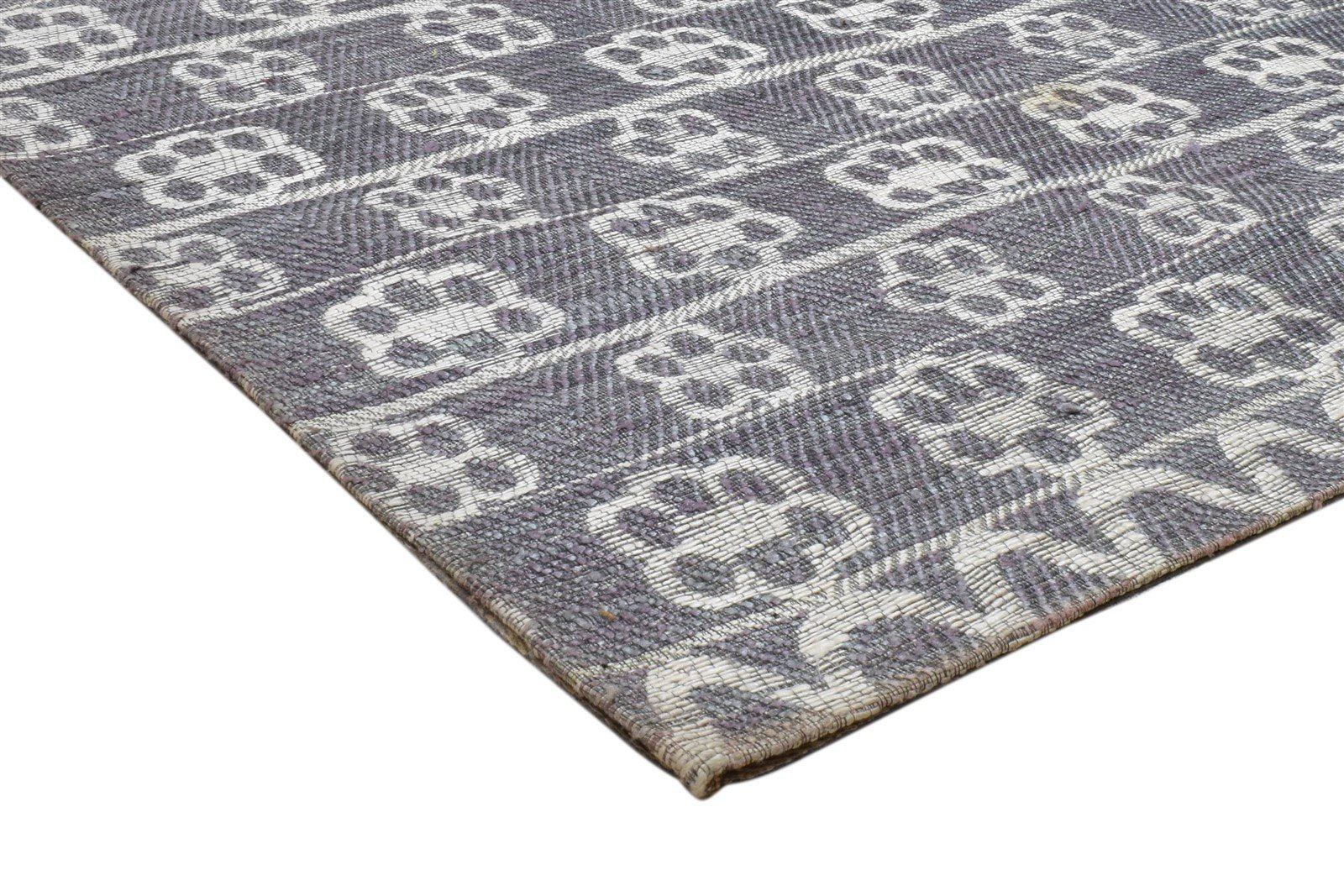 Charcoal Silk Rug 5X8 Modern Jacquard Loom Scandinavian Floral Room Size Carpet 7860700119189