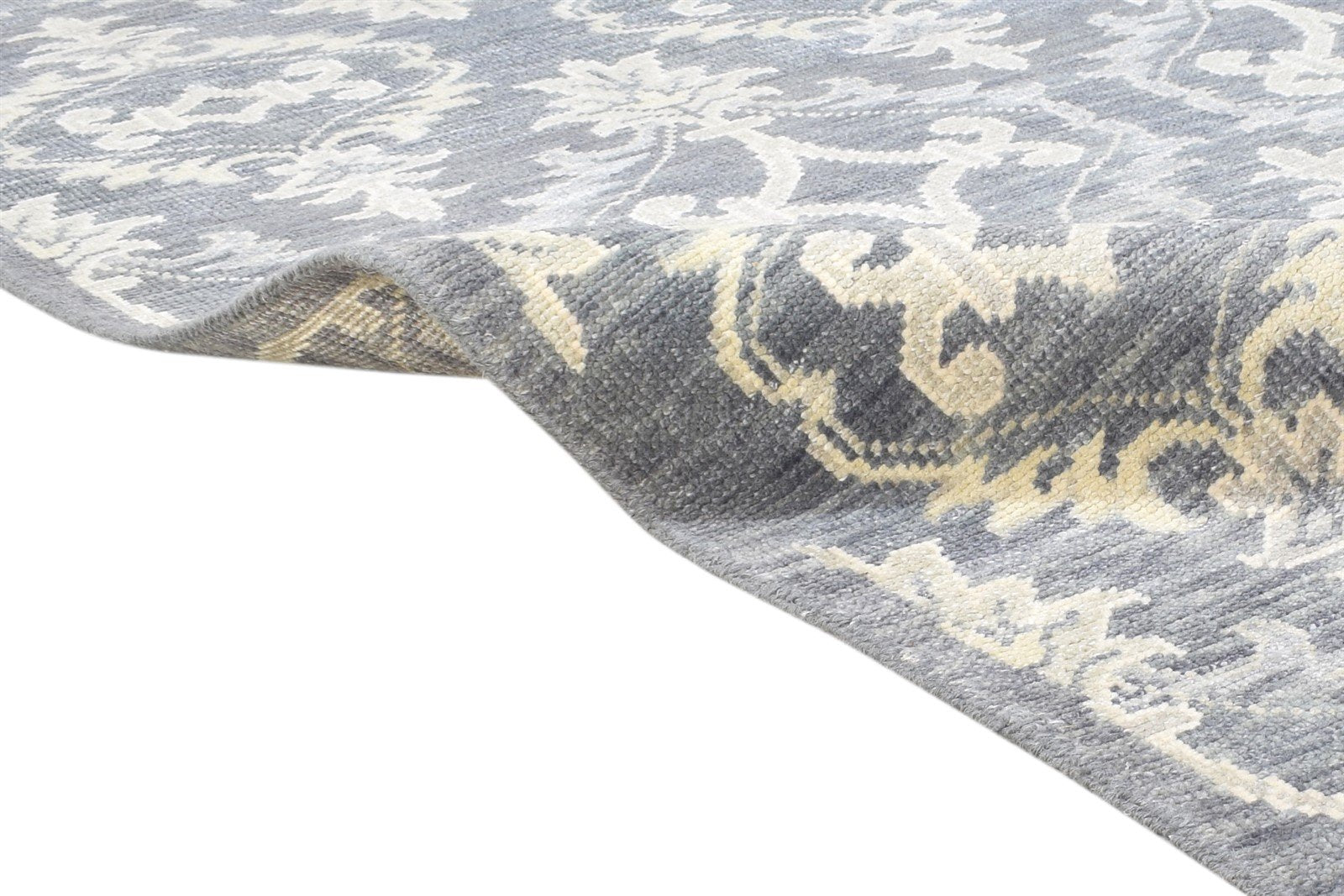 Charcoal Silk Rug 6' X 9' Modern Hand Knotted Moroccan Damask Room Size Carpet 7864800051349