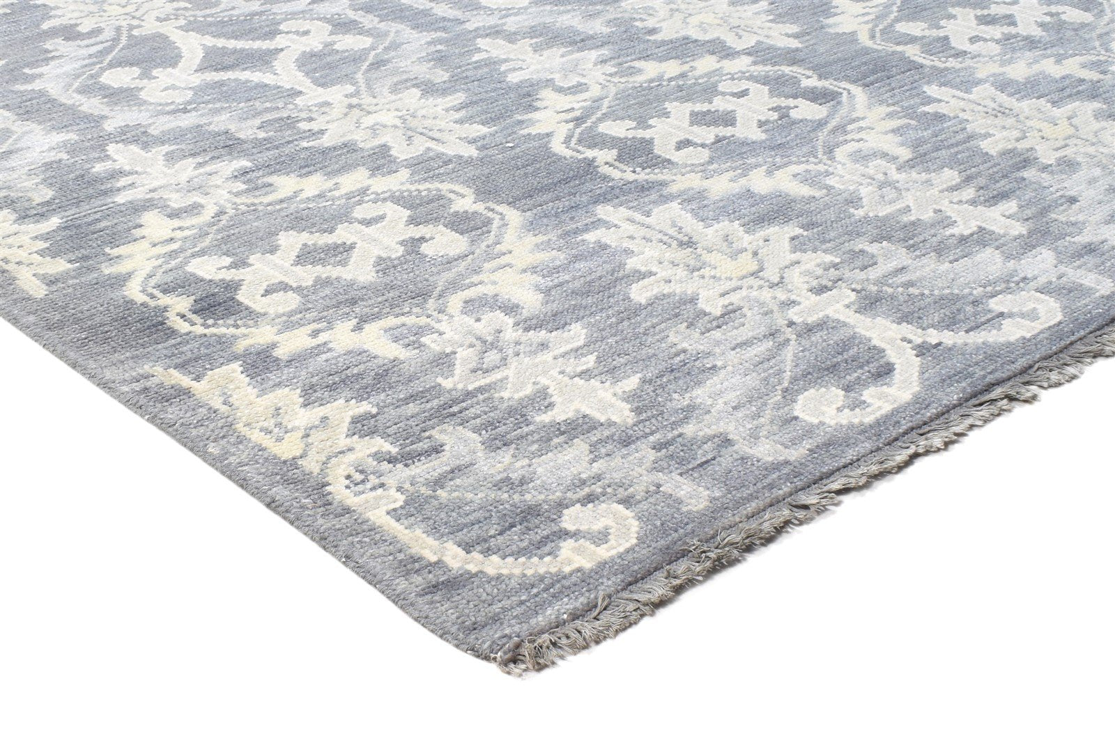 Charcoal Silk Rug 6' X 9' Modern Hand Knotted Moroccan Damask Room Size Carpet 7864800051349