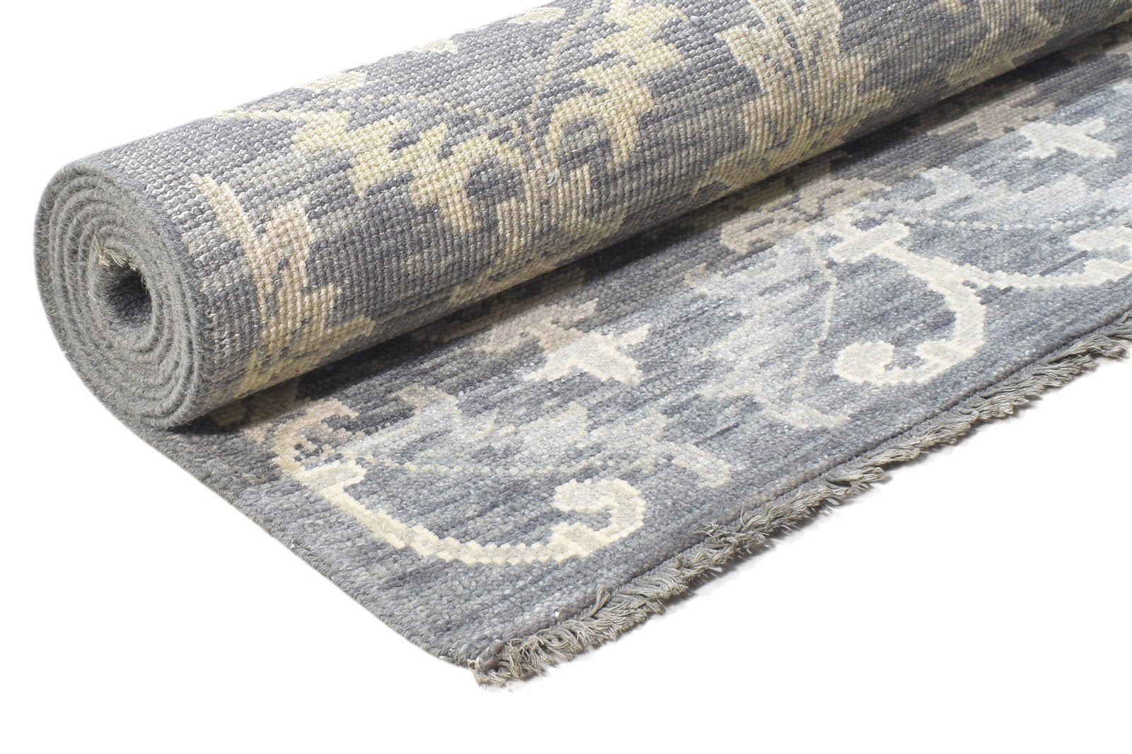 Charcoal Silk Rug 6' X 9' Modern Hand Knotted Moroccan Damask Room Size Carpet 7864800051349