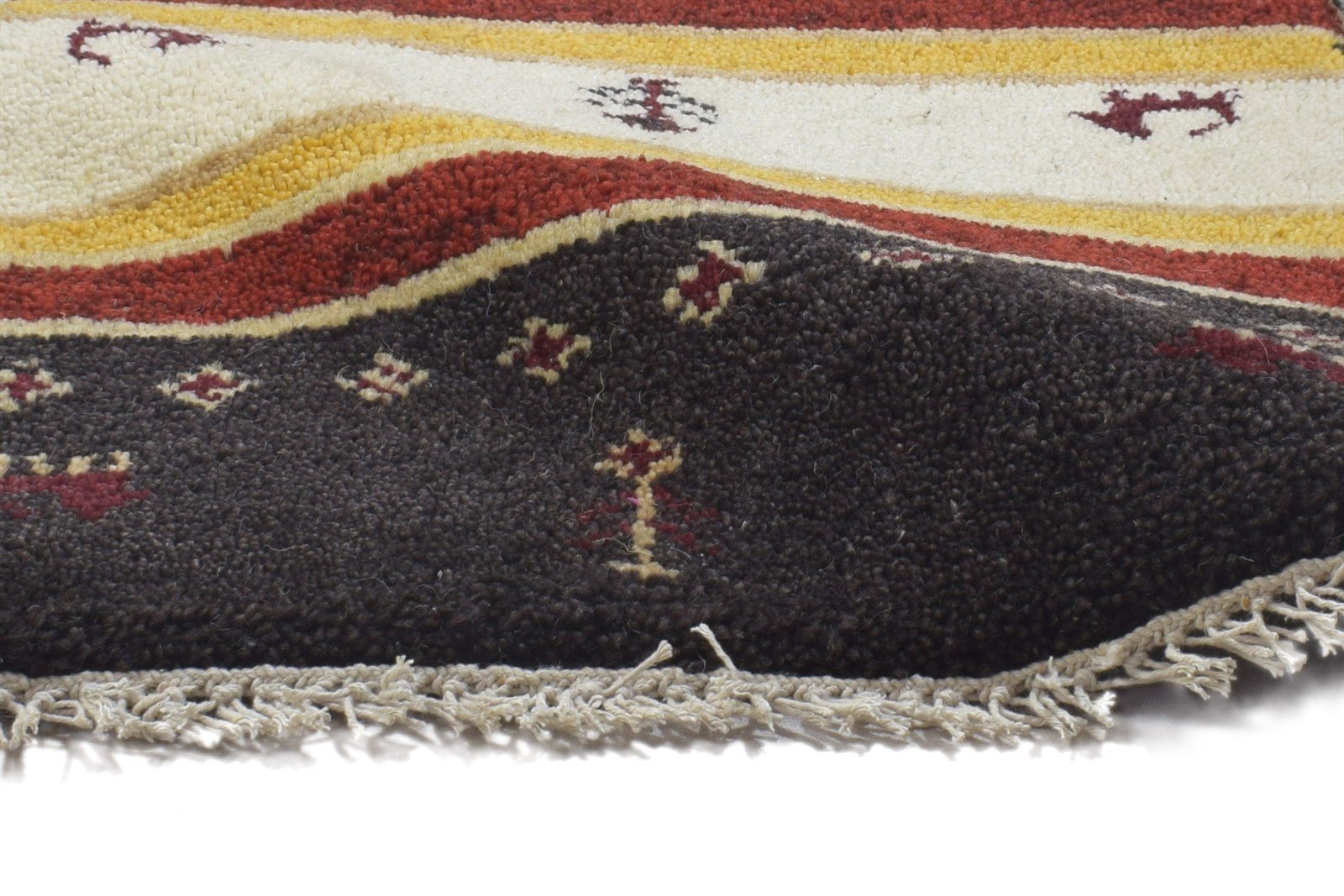 Charcoal Wool Rug 1' X 2' Persian Hand Knotted Gabbeh Southwestern Small Carpet 7864214519957