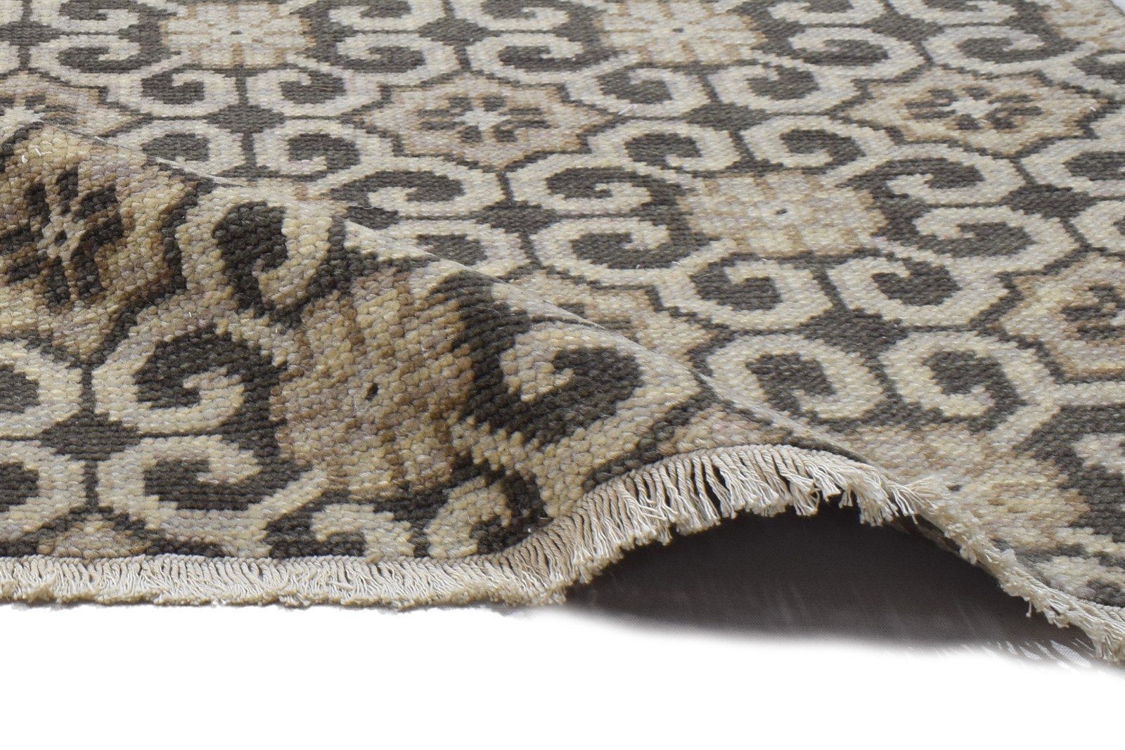 Charcoal Wool Rug 2'6 X 3' Modern Hand Knotted Moroccan Trellis Small Carpet 7864118182037
