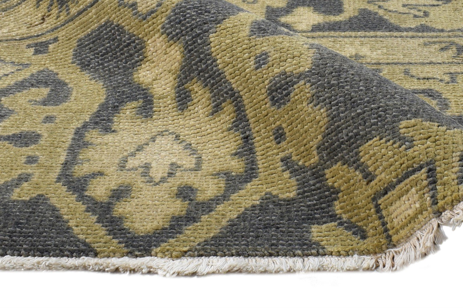Charcoal Wool Rug 2' X 2' Persian Hand Knotted Oushak Oriental Small Carpet 7865162170517