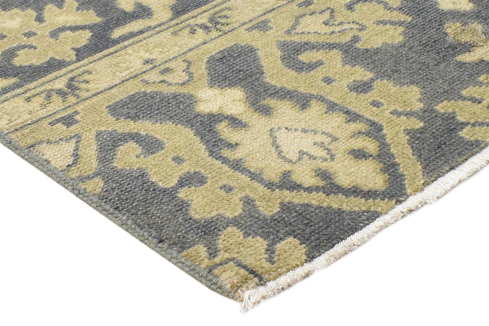 Charcoal Wool Rug 2' X 2' Persian Hand Knotted Oushak Oriental Small Carpet 7865162170517