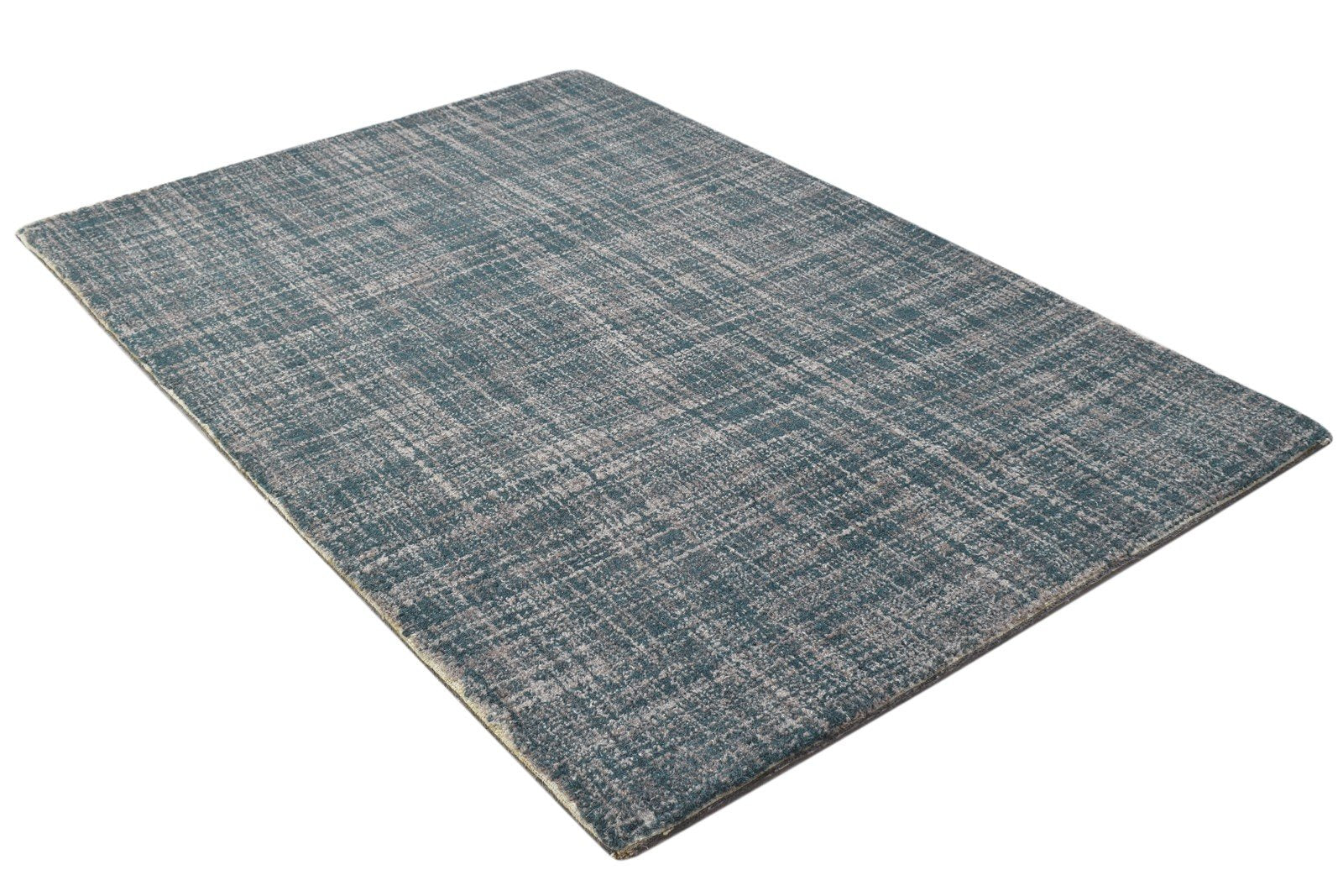 Charcoal Wool Rug 2' X 3' Modern Hand Tufted Scandinavian Solid Small Carpet 7864140693653
