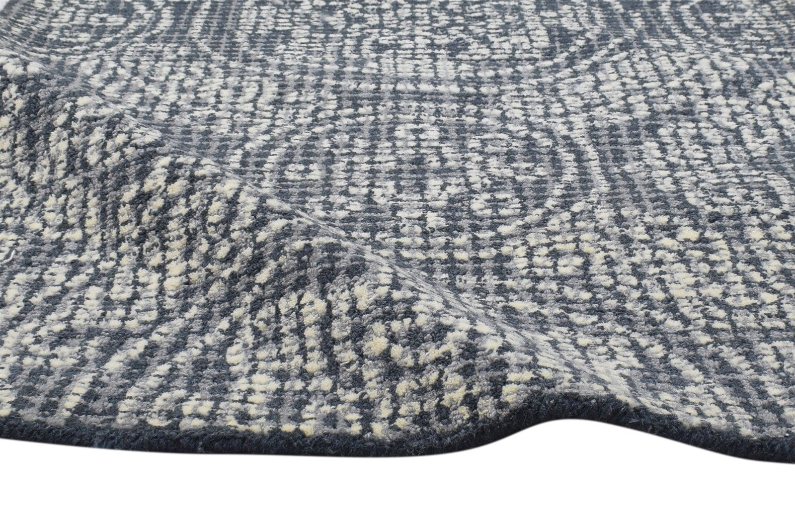 Charcoal Wool Rug 3' X 4' Modern Hand Tufted Moroccan Circles Small Carpet 7864171757717
