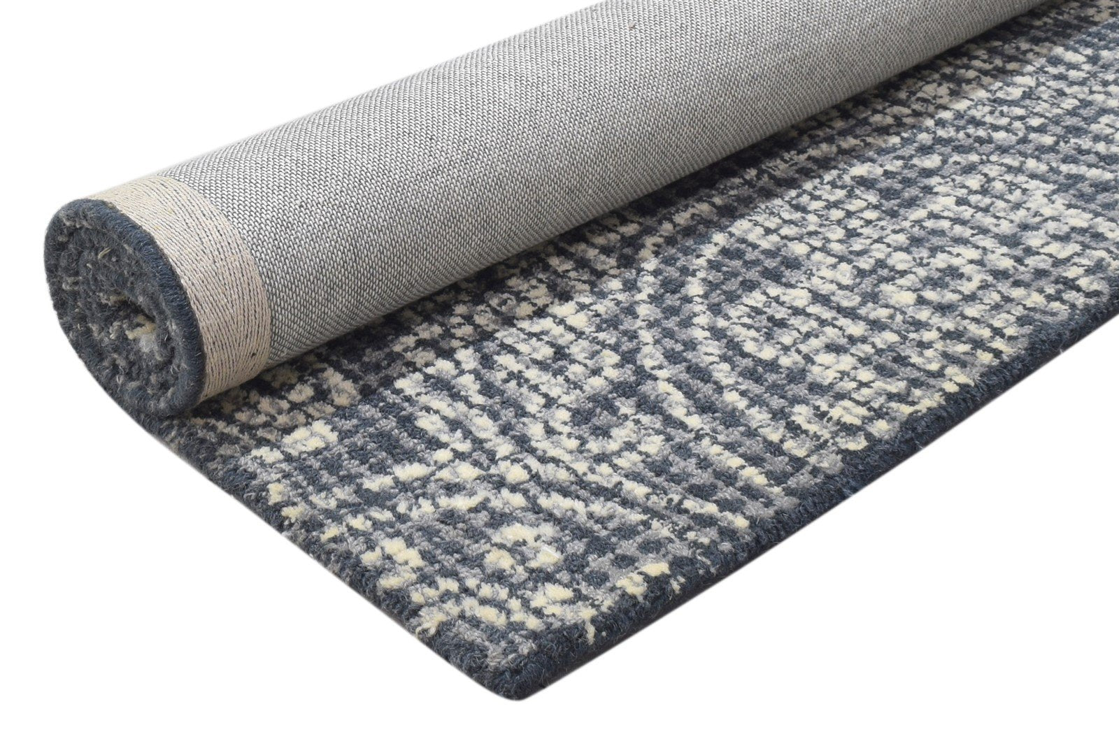 Charcoal Wool Rug 3' X 4' Modern Hand Tufted Moroccan Circles Small Carpet 7864171757717