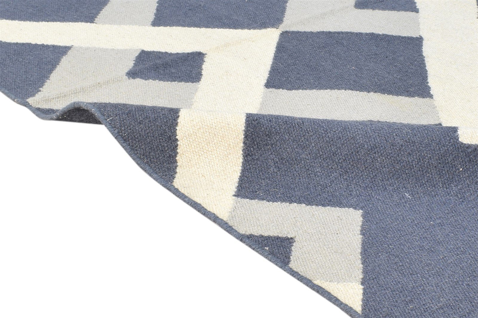 Charcoal Wool Rug 3' X 5' Modern Dhurrie Scandinavian Abstract Small Carpet 7865195823253