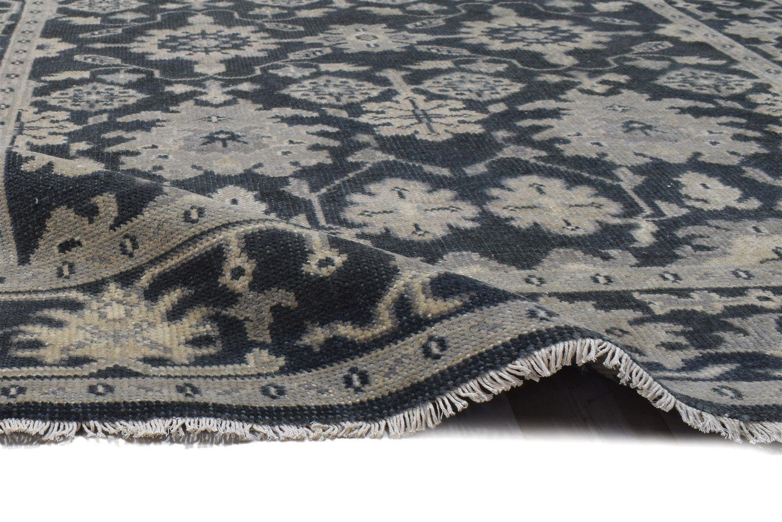 Charcoal Wool Rug 5' X 7' Persian Hand Knotted Oushak Oriental Room Size Carpet 7864103731349