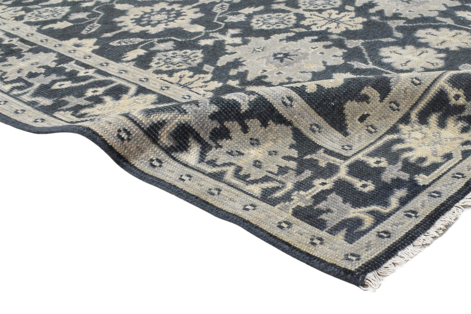 Charcoal Wool Rug 5' X 7' Persian Hand Knotted Oushak Oriental Room Size Carpet 7864103731349