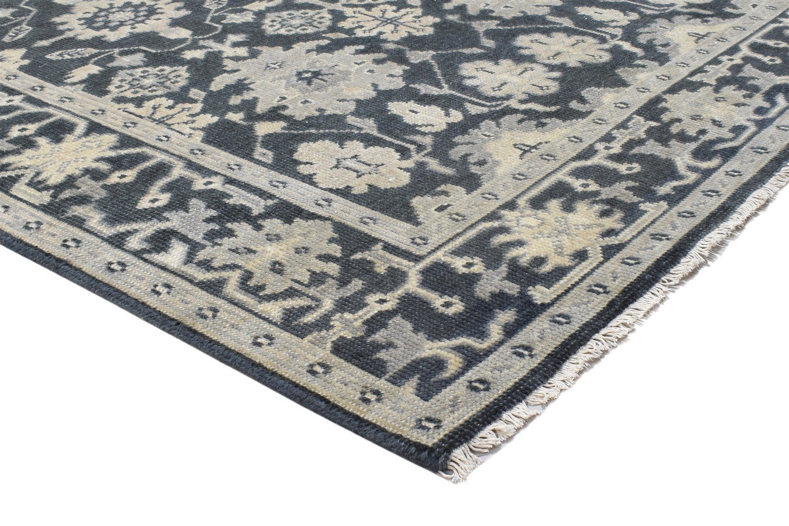Charcoal Wool Rug 5' X 7' Persian Hand Knotted Oushak Oriental Room Size Carpet 7864103731349
