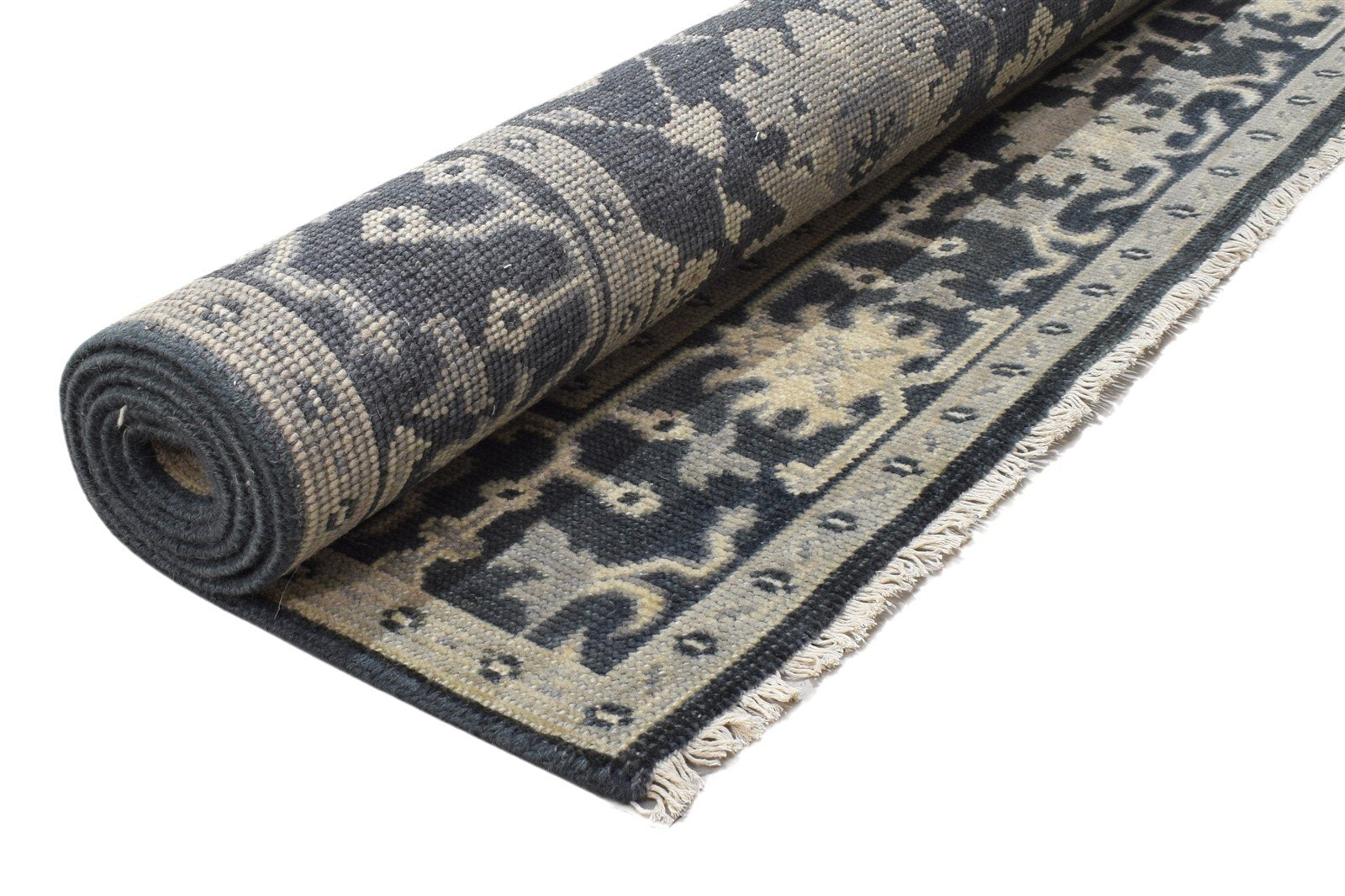 Charcoal Wool Rug 5' X 7' Persian Hand Knotted Oushak Oriental Room Size Carpet 7864103731349