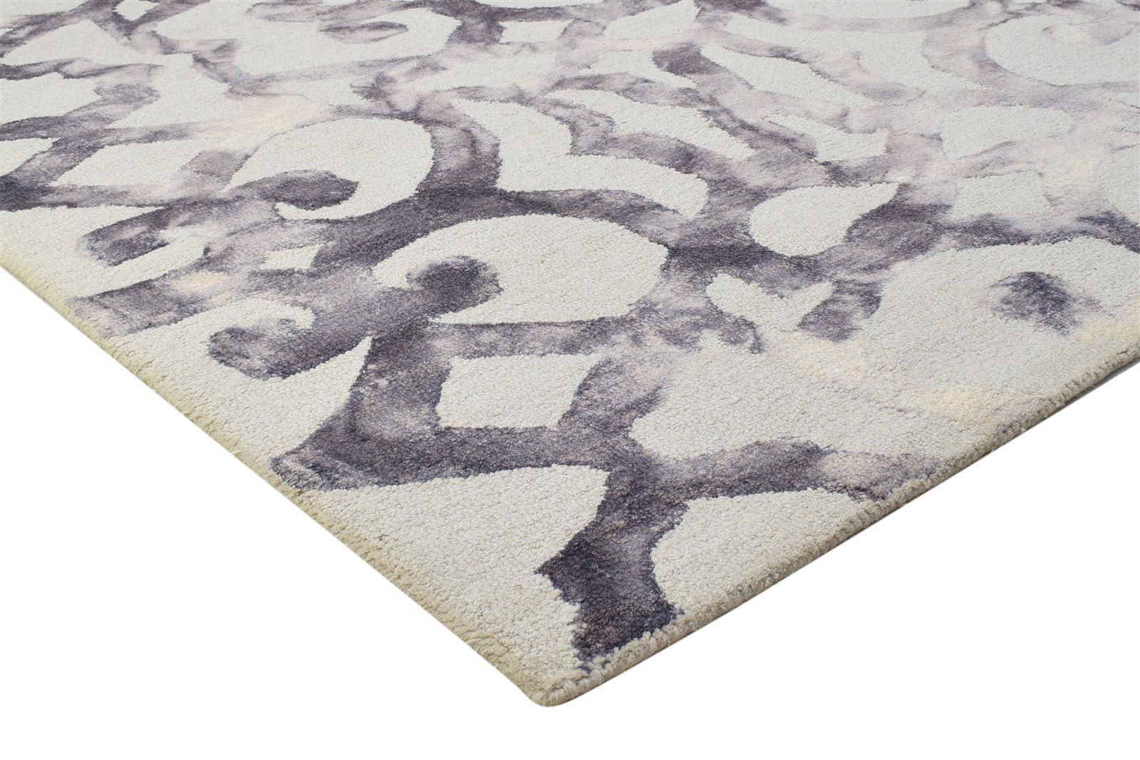 Aile Charcoal Wool Rug 5' X 8' Modern Hand Tufted Indian Abstract 7864269865109