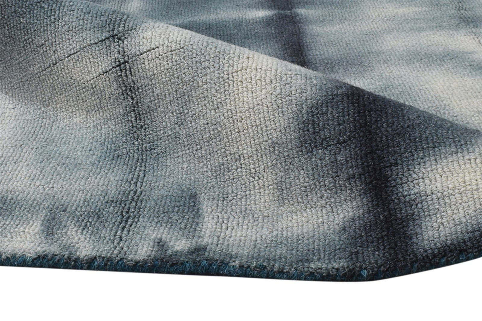 Charcoal Wool Rug 5' X 8' Modern Hand Tufted Shibori Tie Dye Room Size Carpet 7865256214677