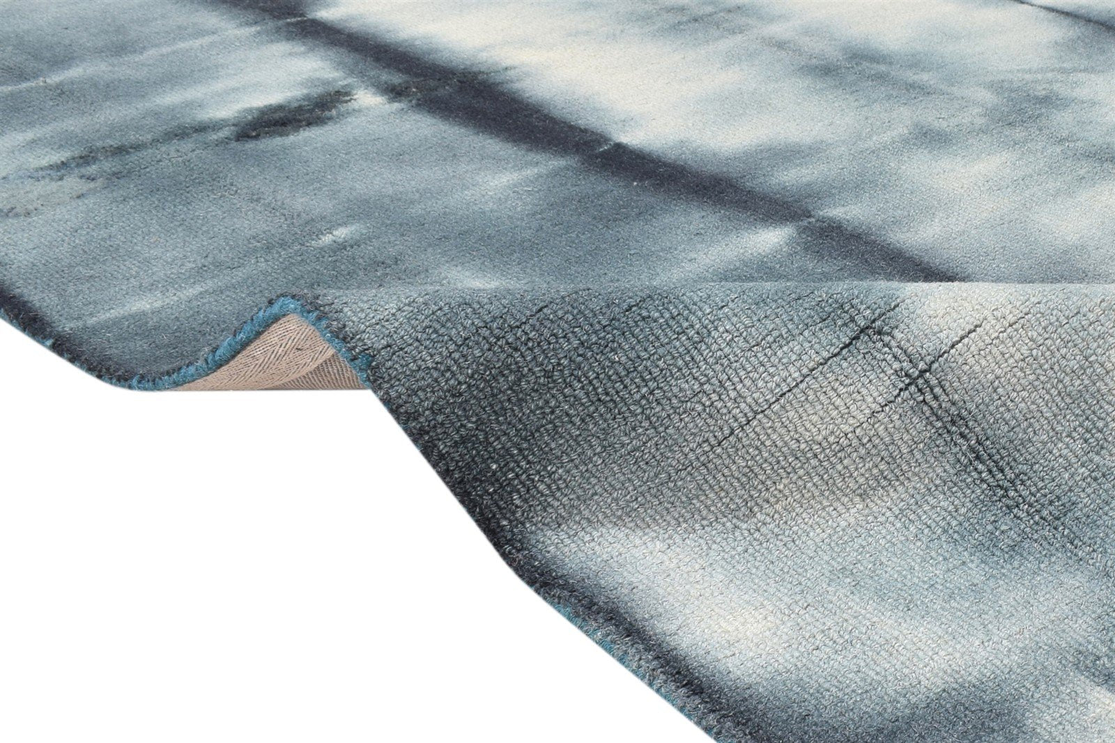 Charcoal Wool Rug 5' X 8' Modern Hand Tufted Shibori Tie Dye Room Size Carpet 7865256214677