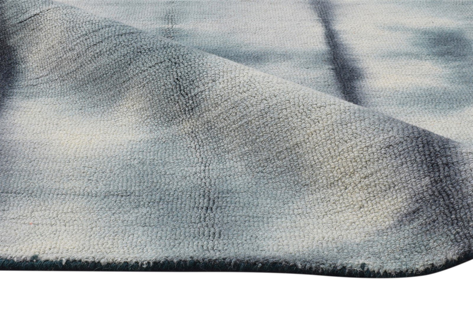 Charcoal Wool Rug 5' X 8' Modern Hand Tufted Shibori Tie Dye Room Size Carpet 7865172263061