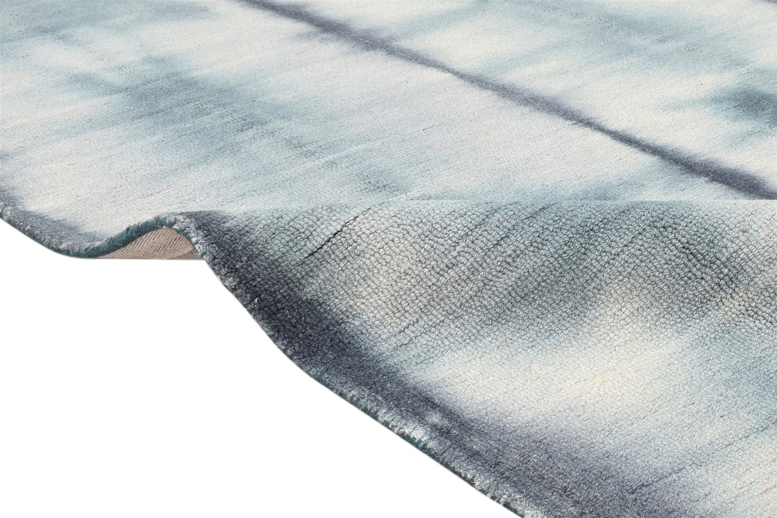 Charcoal Wool Rug 5' X 8' Modern Hand Tufted Shibori Tie Dye Room Size Carpet 7865172263061