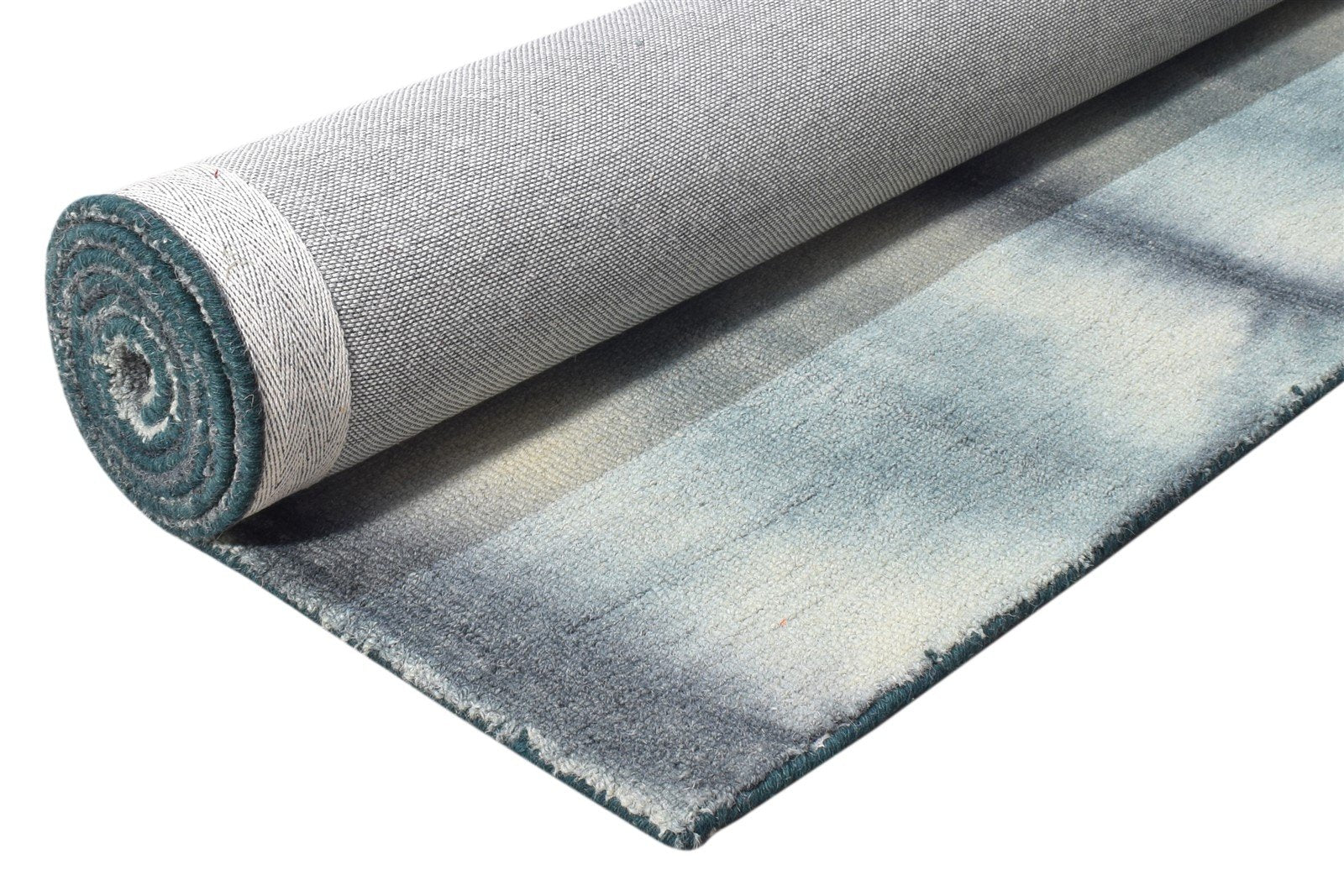 Charcoal Wool Rug 5' X 8' Modern Hand Tufted Shibori Tie Dye Room Size Carpet 7865172263061