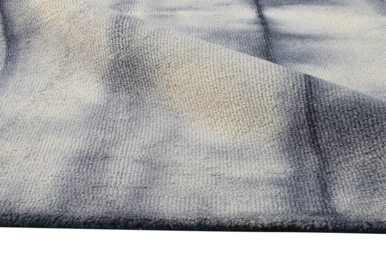 Charcoal Wool Rug 5' X 8' Modern Hand Tufted Shibori Tie Dye Room Size Carpet 7865175277717