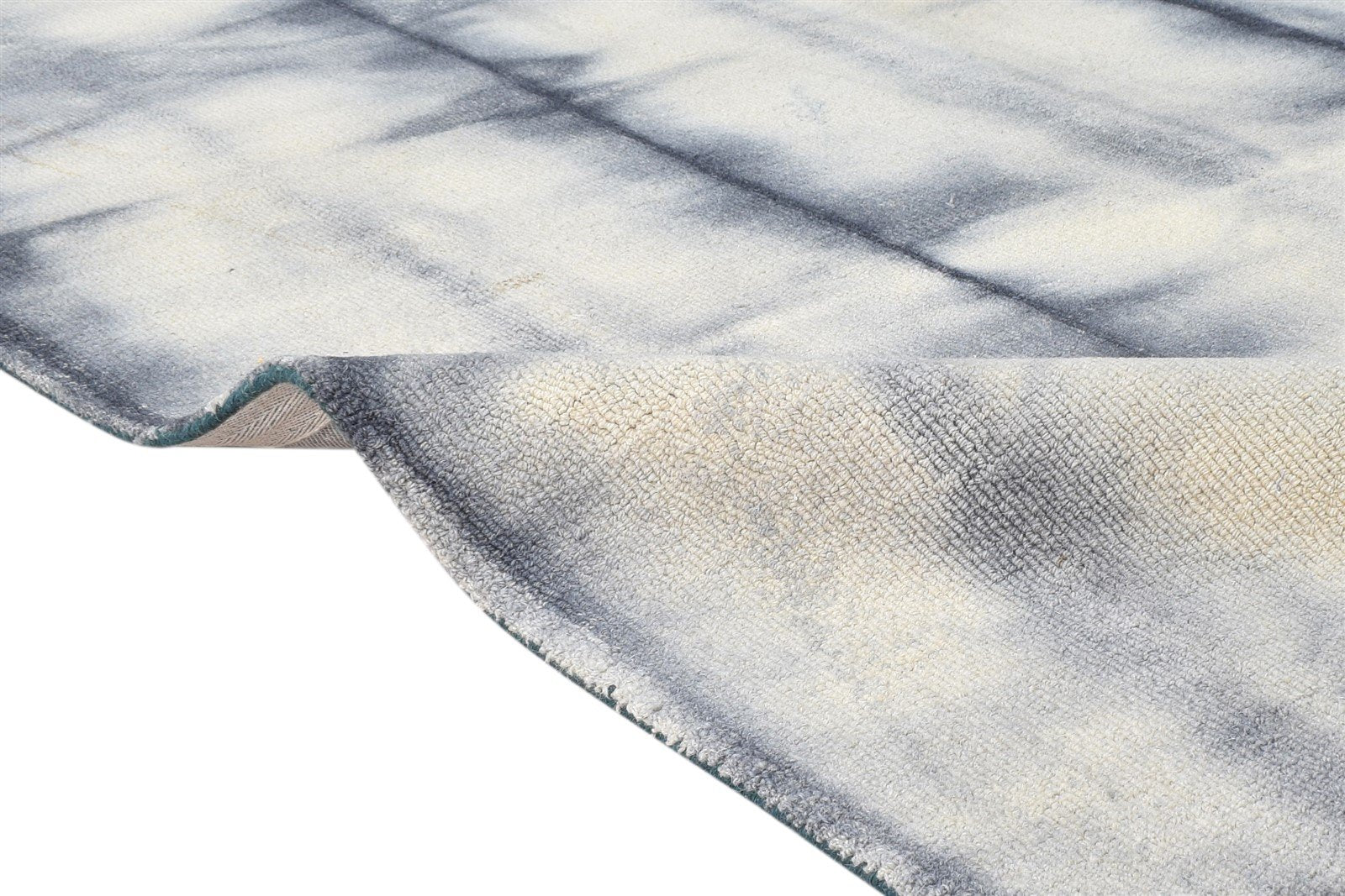 Charcoal Wool Rug 5' X 8' Modern Hand Tufted Shibori Tie Dye Room Size Carpet 7865175277717