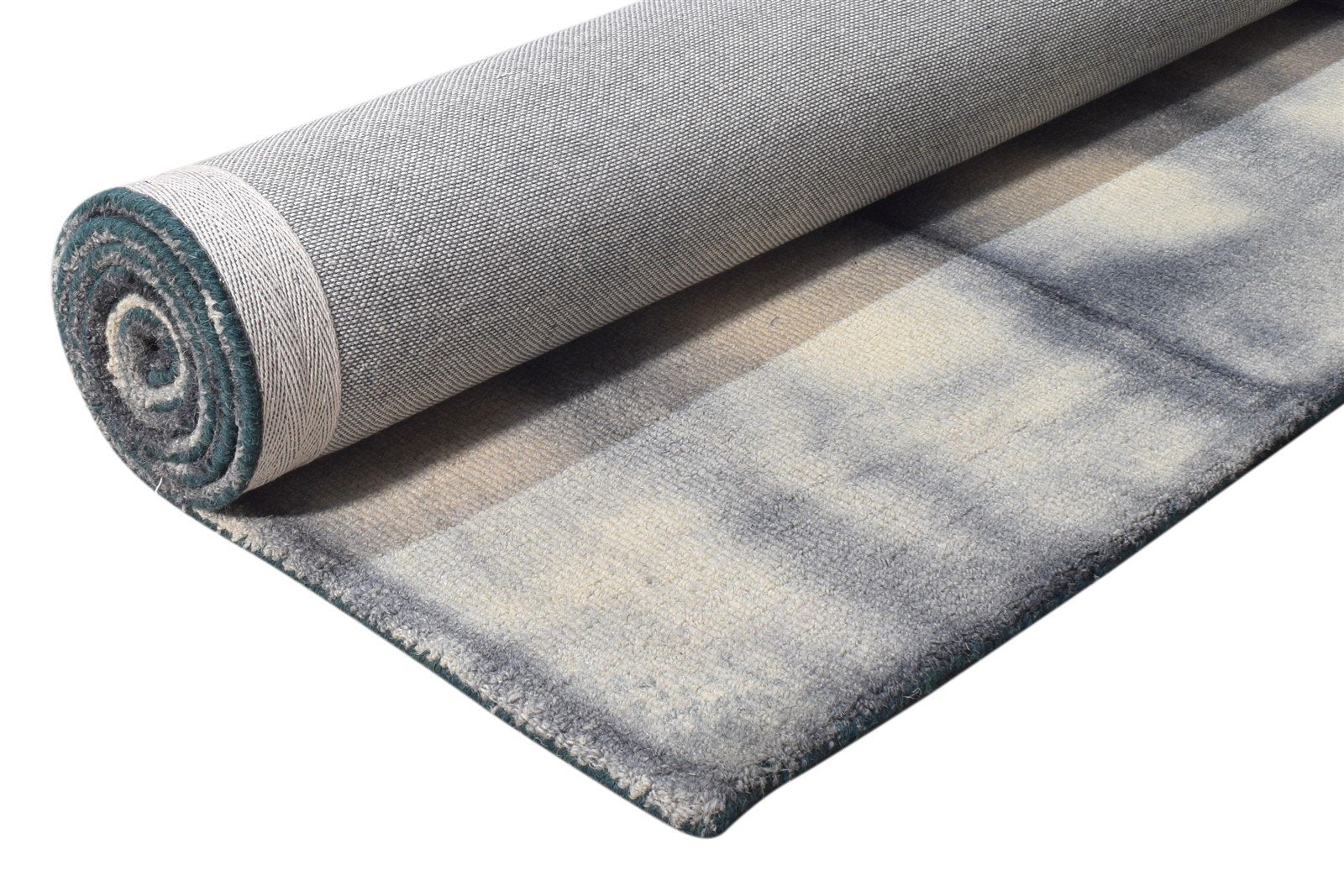 Charcoal Wool Rug 5' X 8' Modern Hand Tufted Shibori Tie Dye Room Size Carpet 7865175277717