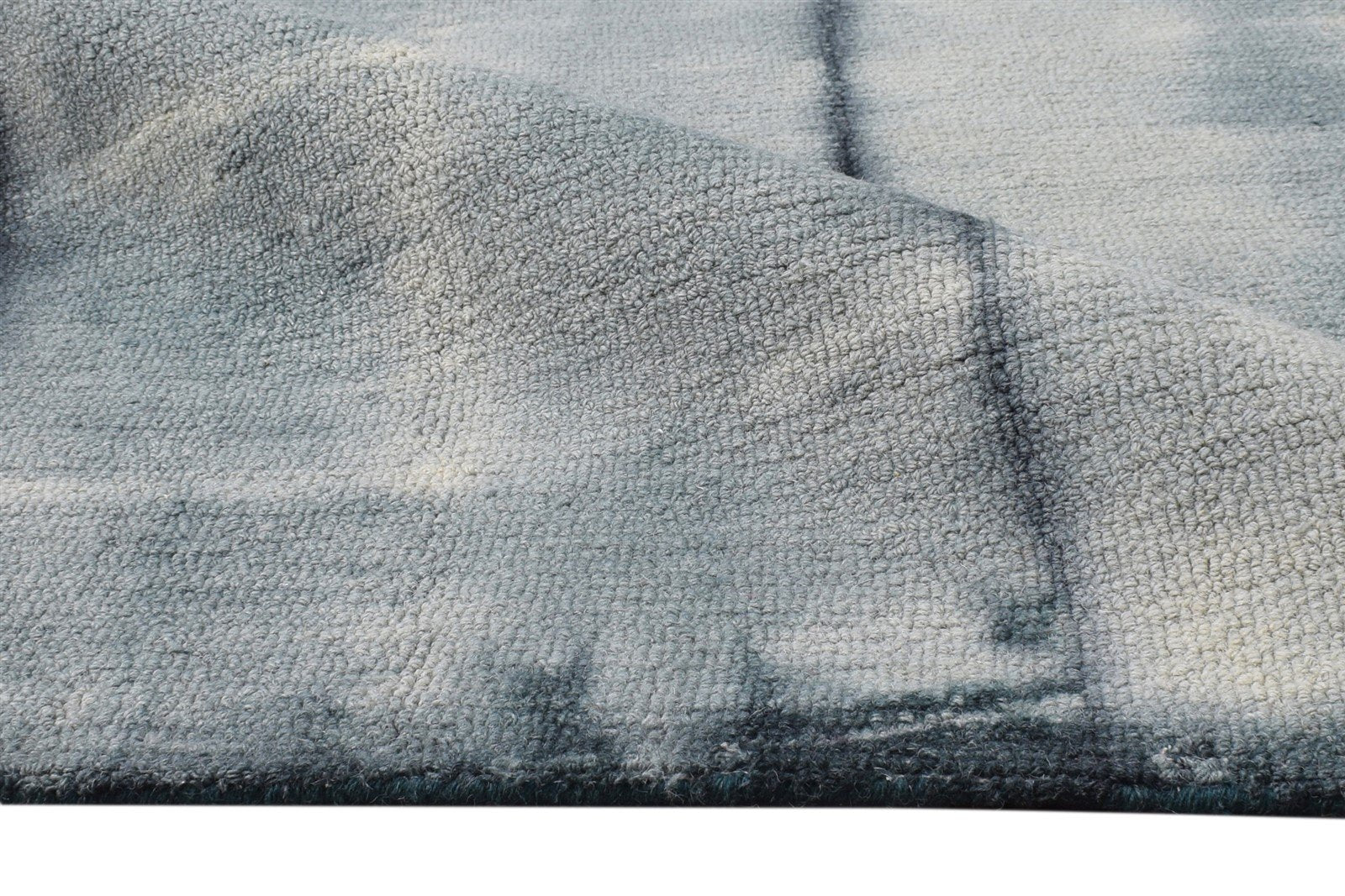 Charcoal Wool Rug 5' X 8' Modern Hand Tufted Shibori Tie Dye Room Size Carpet 7865175605397