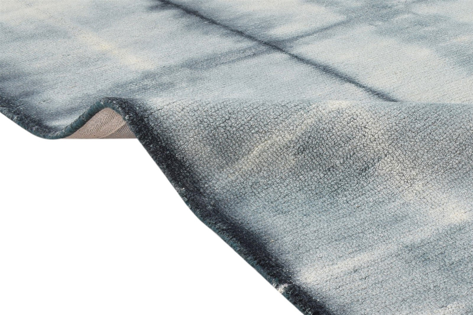 Charcoal Wool Rug 5' X 8' Modern Hand Tufted Shibori Tie Dye Room Size Carpet 7865175605397