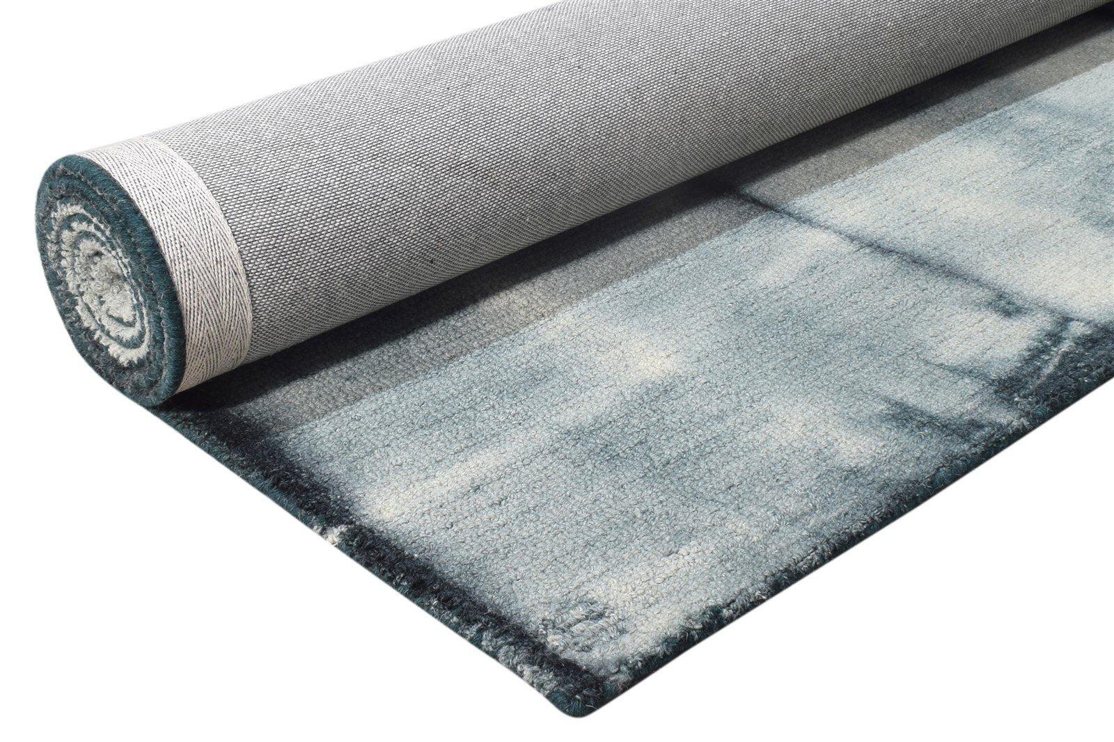 Charcoal Wool Rug 5' X 8' Modern Hand Tufted Shibori Tie Dye Room Size Carpet 7865175605397