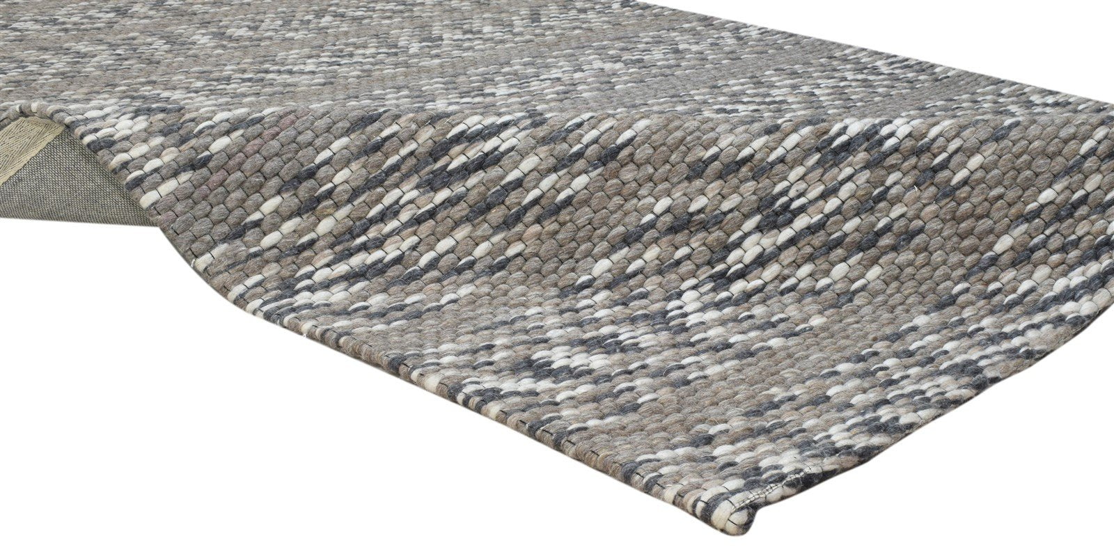 Charcoal Wool Rug 5X8 Modern Hand Woven Scandinavian Striped Room Size Carpet 7860678951061