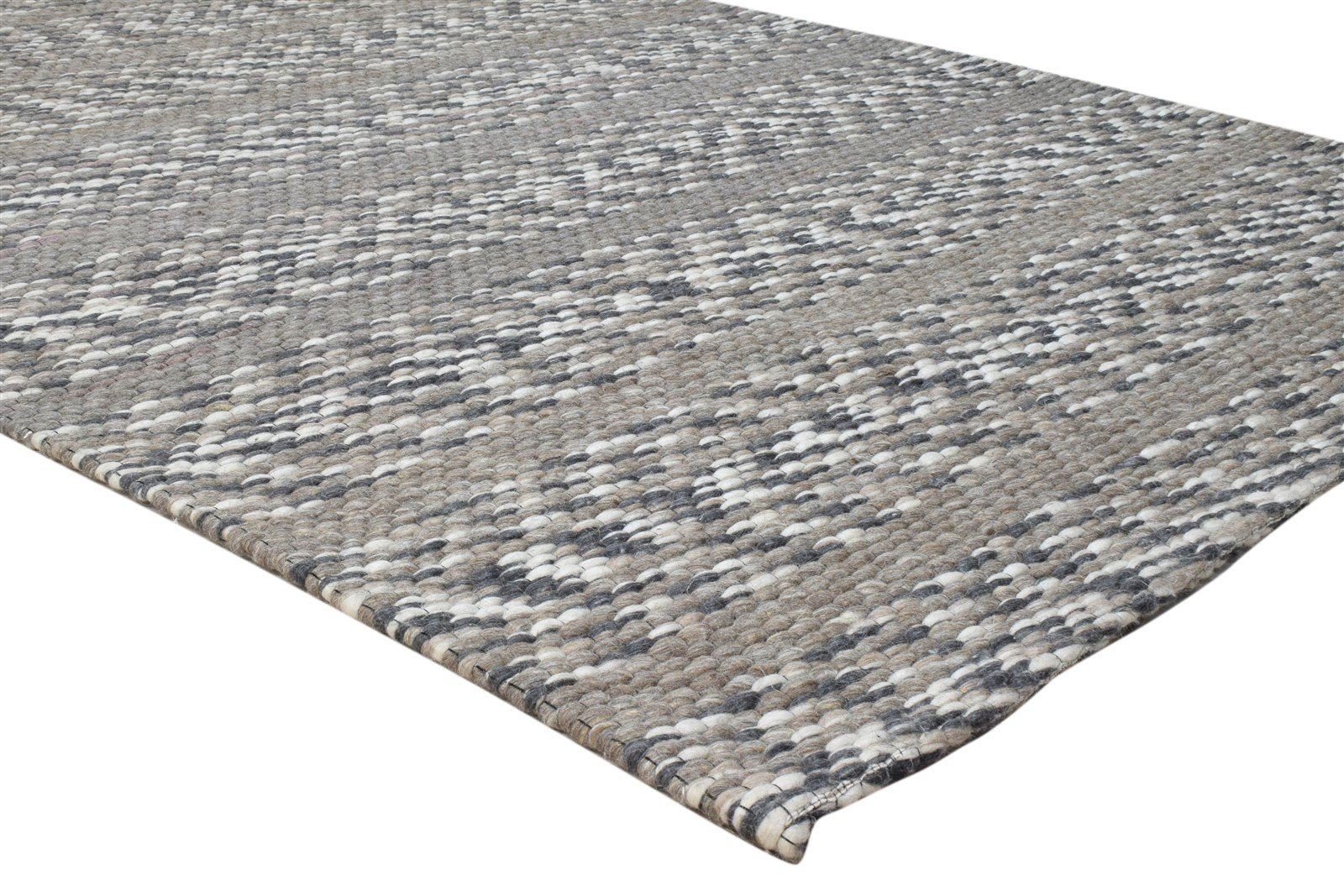 Charcoal Wool Rug 5X8 Modern Hand Woven Scandinavian Striped Room Size Carpet 7860678951061