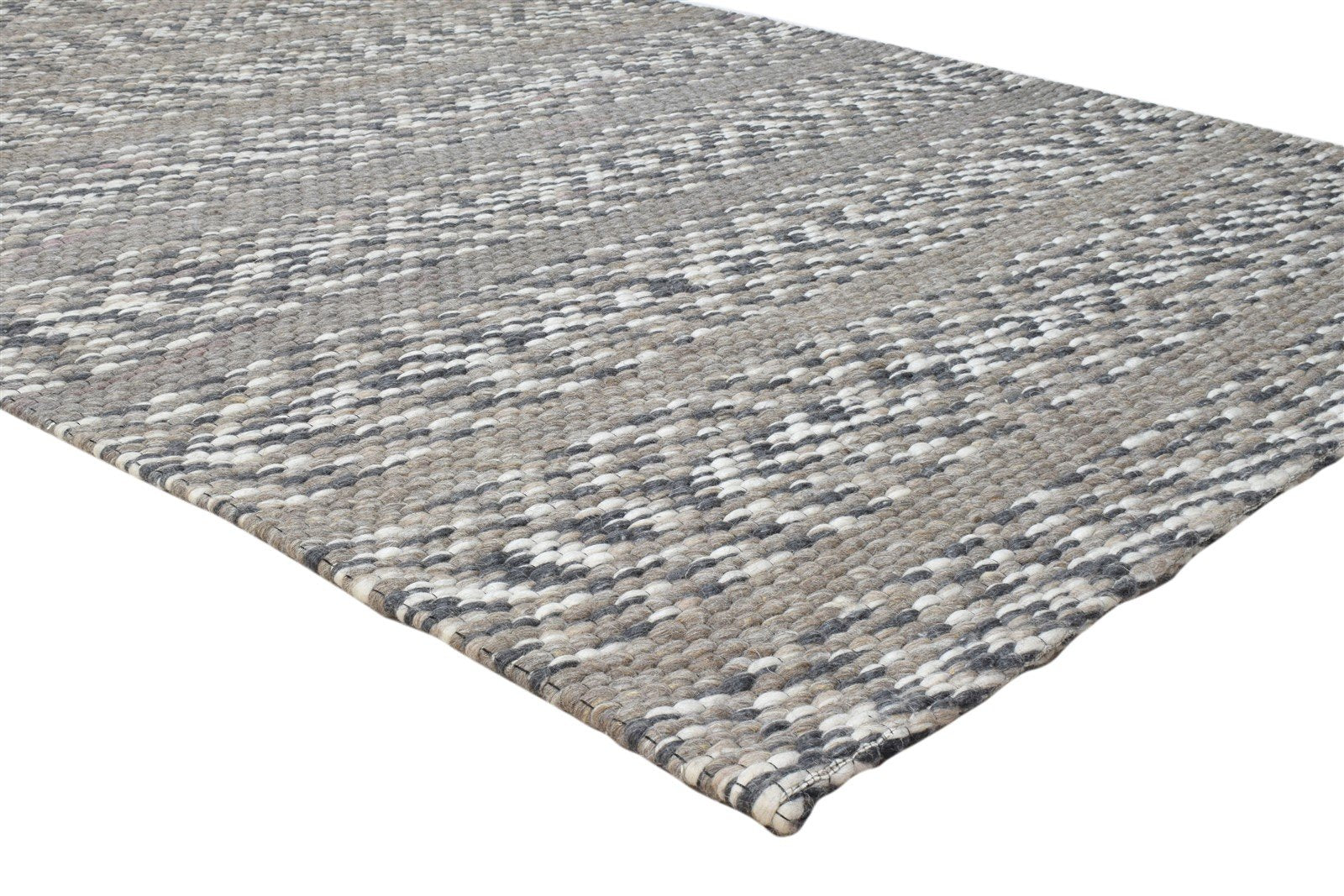 Charcoal Wool Rug 5X8 Modern Hand Woven Scandinavian Striped Room Size Carpet 7860678951061