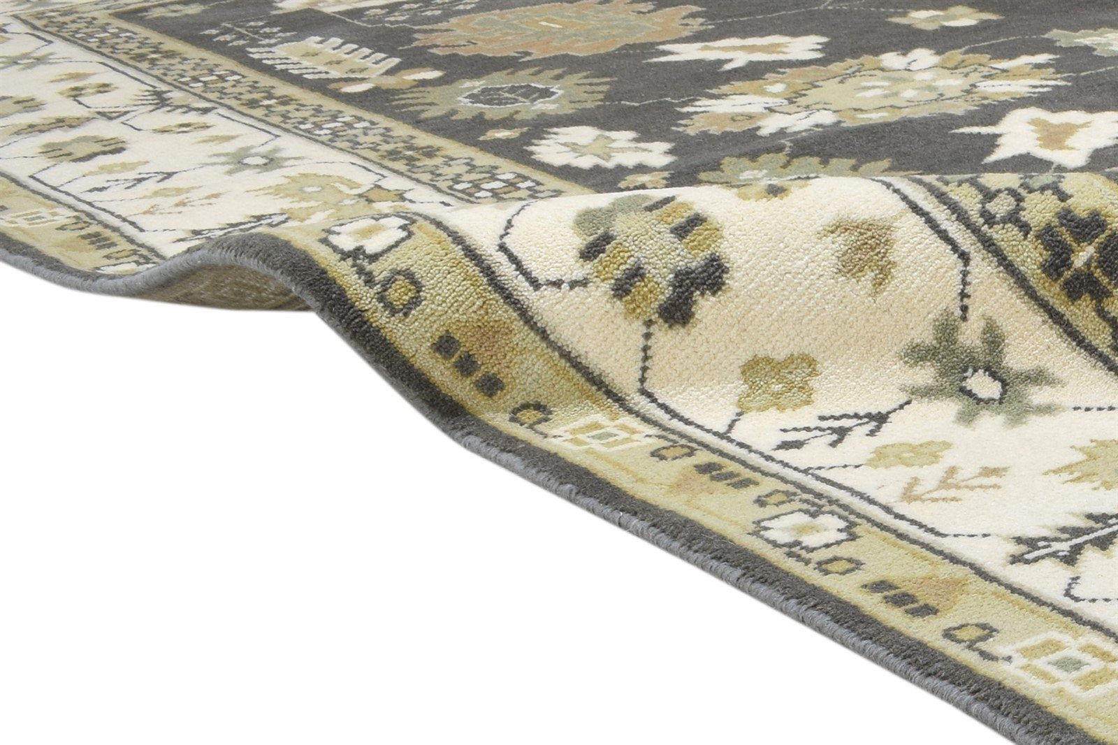 Charcoal Wool Rug 8' X 10' Persien Hand Knotted Oushak Oriental Large Carpet 7864324259989