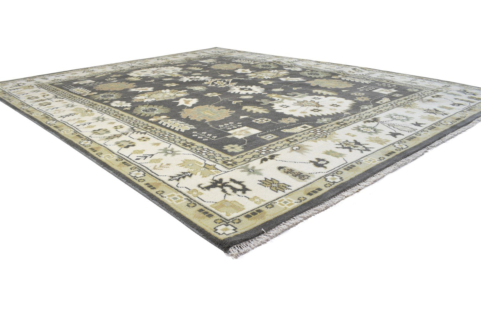 Charcoal Wool Rug 8' X 10' Persien Hand Knotted Oushak Oriental Large Carpet 7864324259989