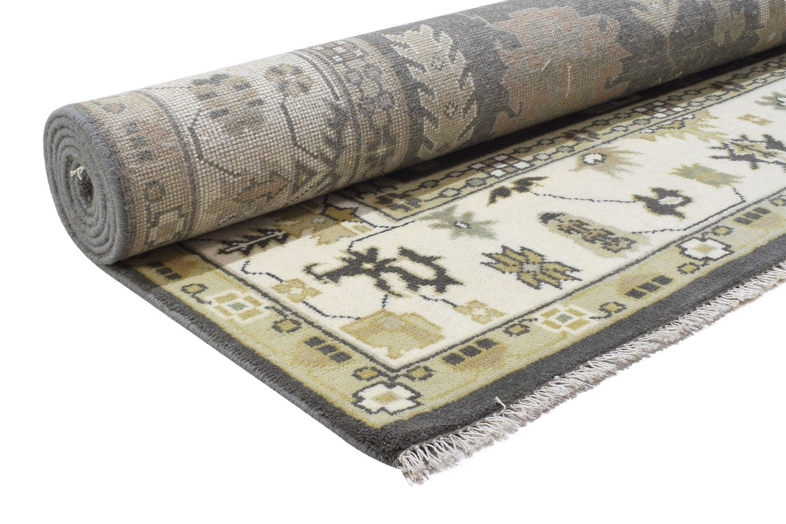 Charcoal Wool Rug 8' X 10' Persien Hand Knotted Oushak Oriental Large Carpet 7864324259989