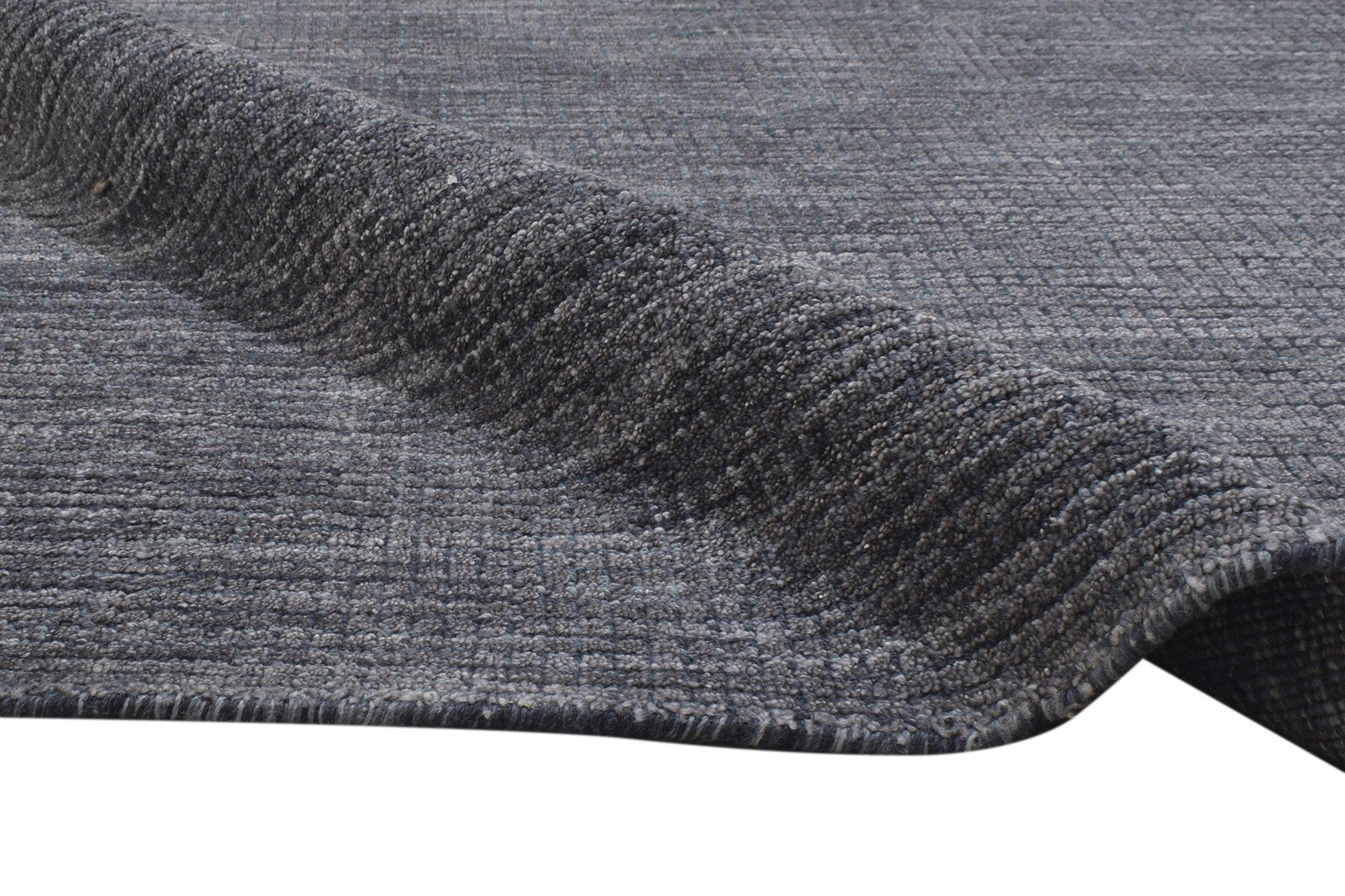Charcoal Wool / Silk Rug 4X6 Modern Handloom Scandinavian Solid Room Size 7864162713749