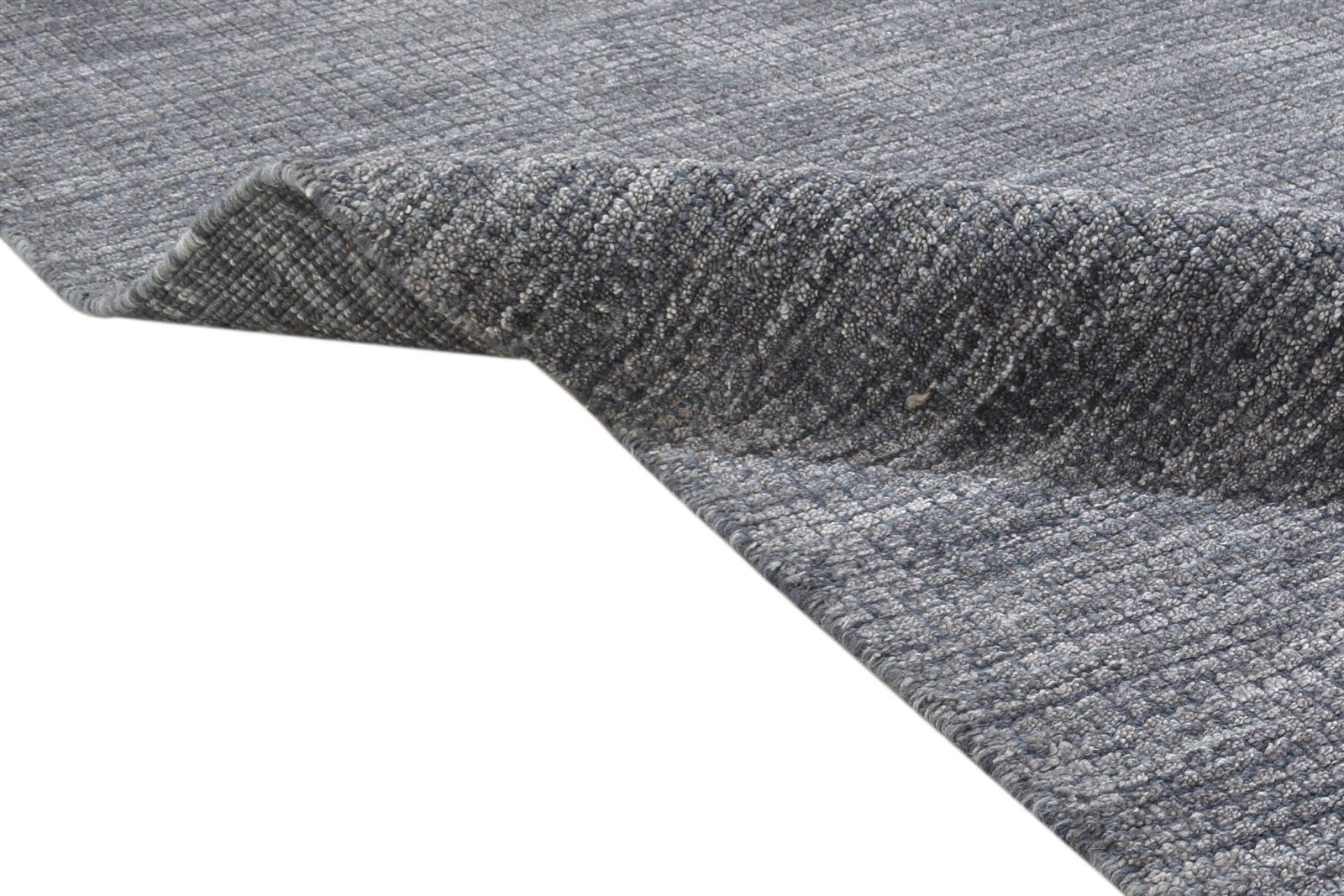 Charcoal Wool / Silk Rug 4X6 Modern Handloom Scandinavian Solid Room Size 7864162713749