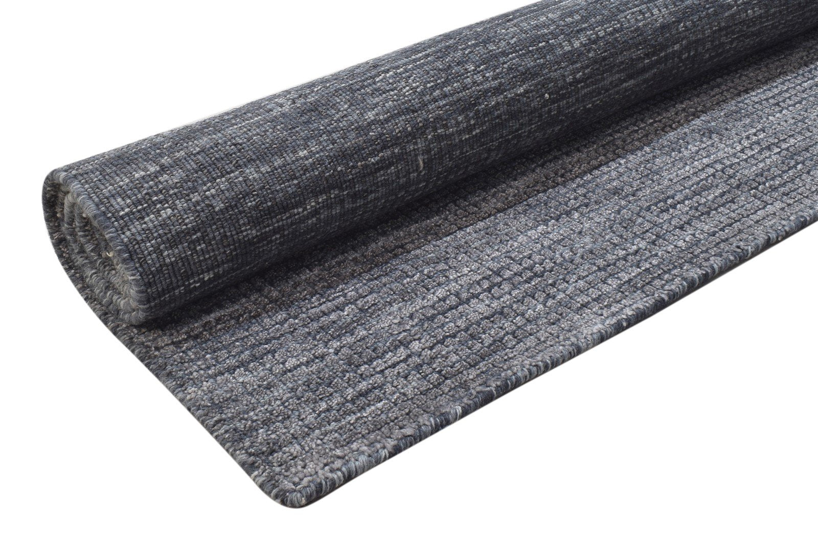 Charcoal Wool / Silk Rug 4X6 Modern Handloom Scandinavian Solid Room Size 7864162713749